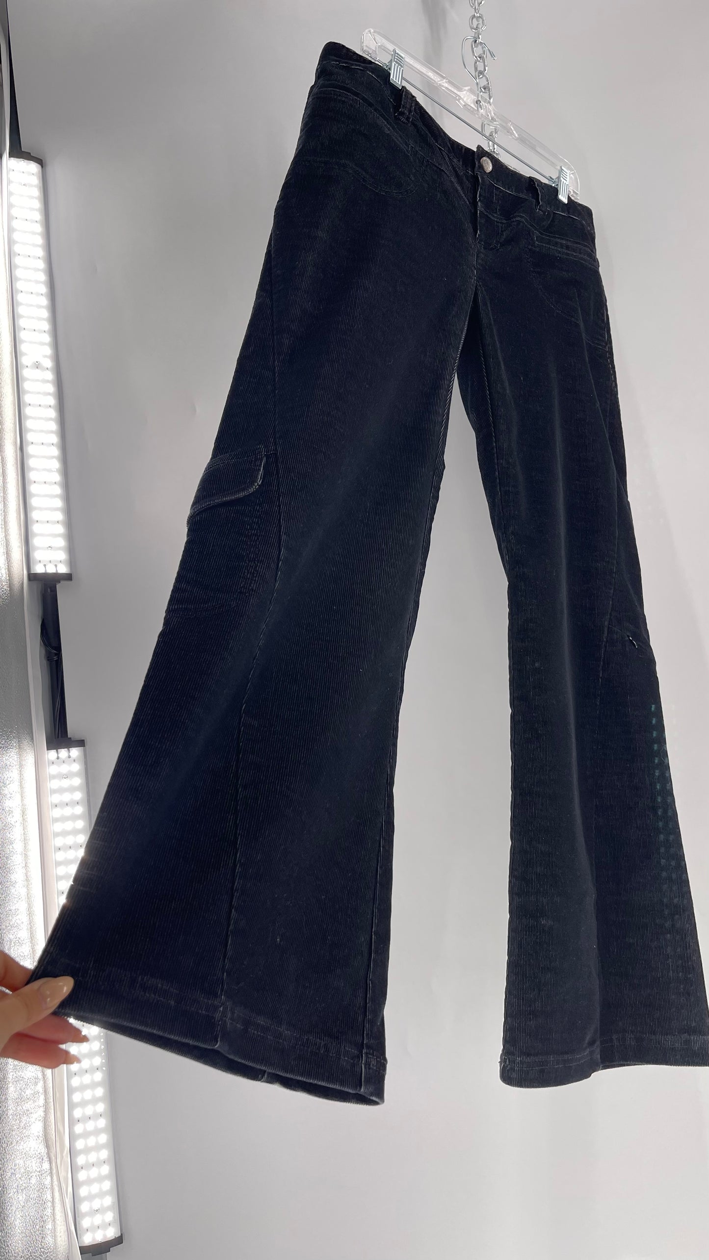 Athleta Black Flare Corduroy Pants (Size 14/L)