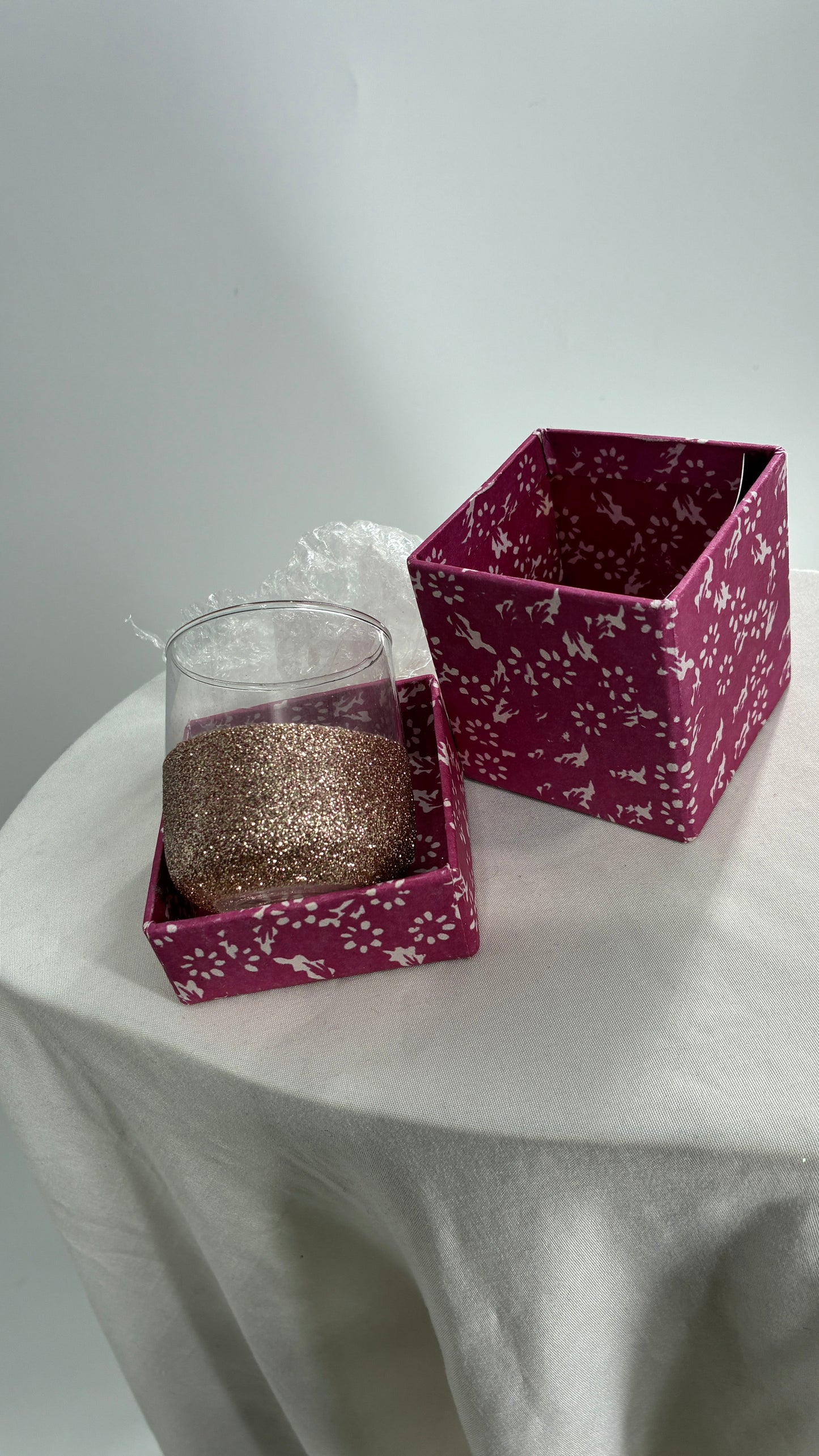 Free People Candle Holder or Small Glass Dipped in Glitter