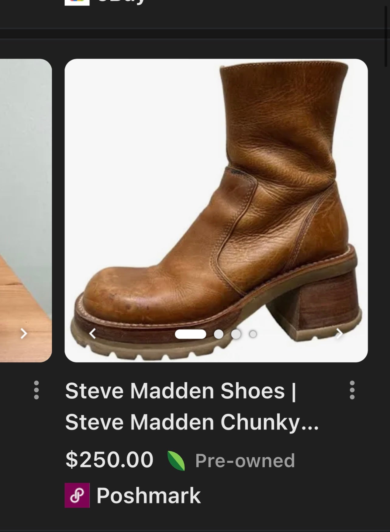 Vintage 90s Steve Madden Tan Leather Funky Square Toe Boot with Platform and Chunky Heel