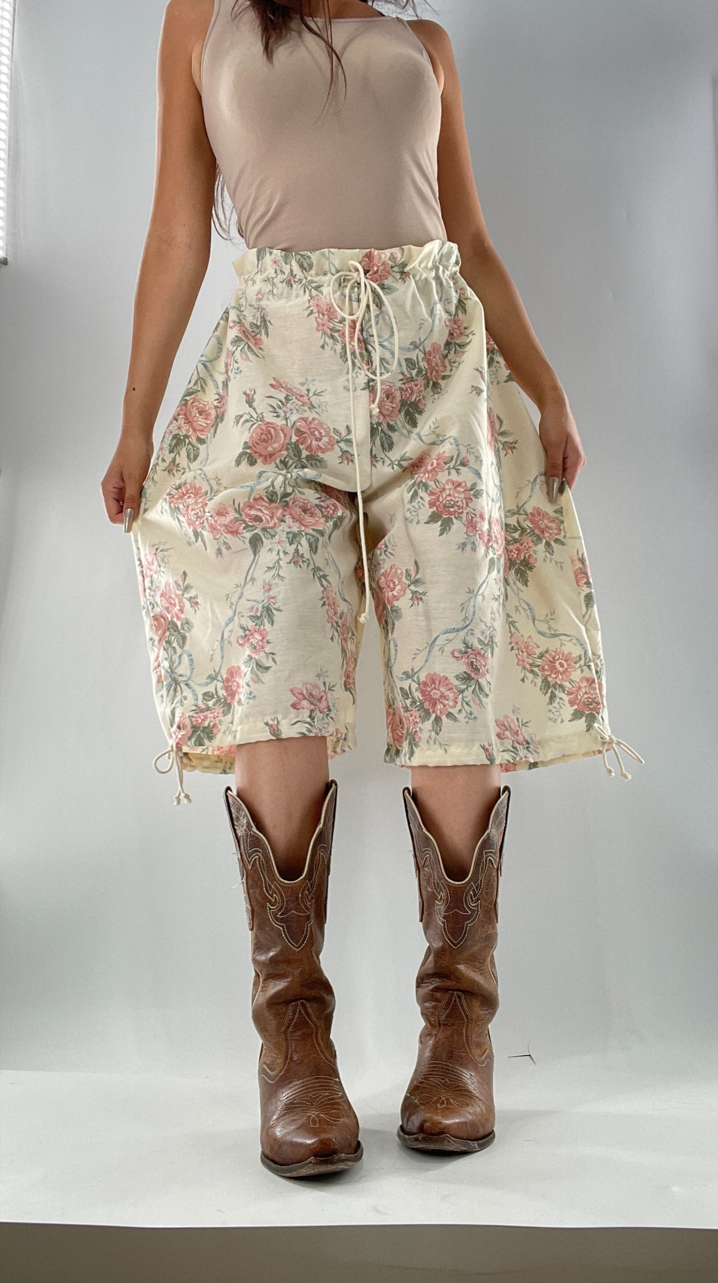 Custom Vintage Cottage Short/Capri Oversized or Cinched (One Size)