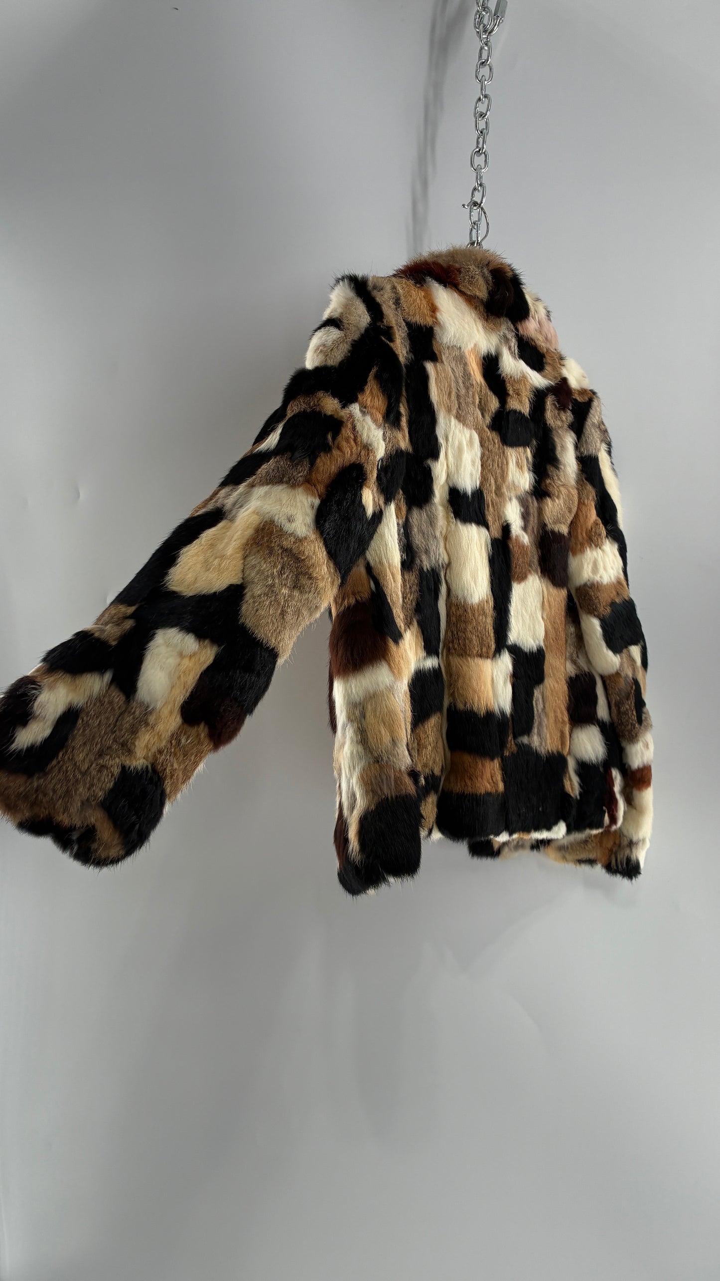 Vintage 1970s FURMOSTE Genuine French Rabbit Fur Patchwork Jacket (7/8)