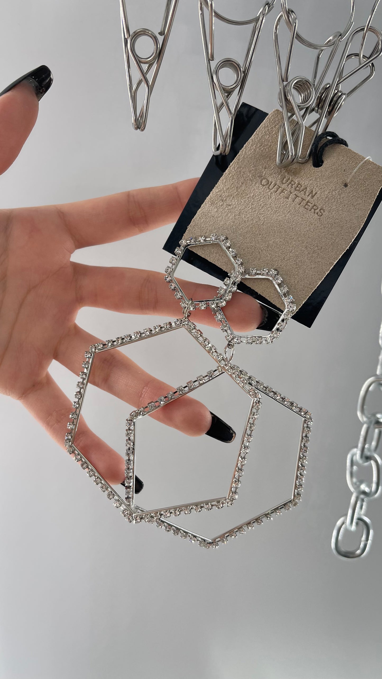 Urban Outfitters Crystal Hexagon Selena Statement Earing