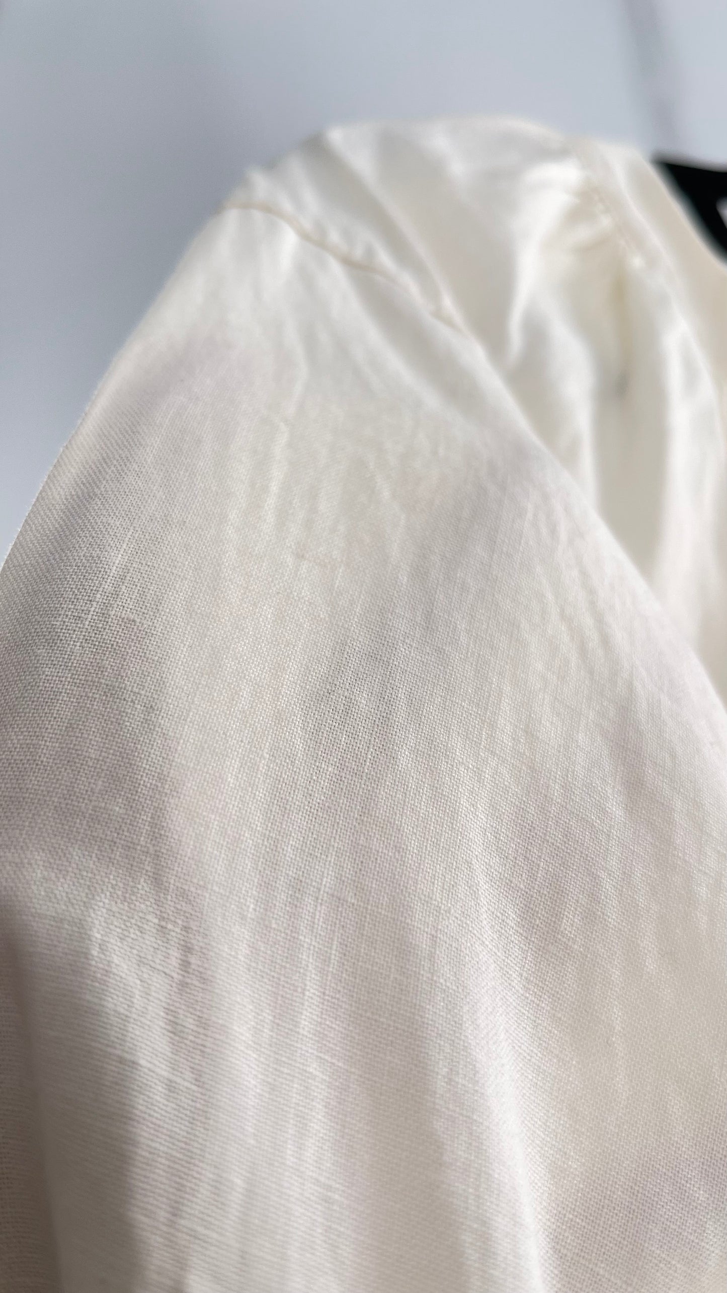 Free People Beige Off White Billow/ Prairie Sleeve Cape Blouse (Small)