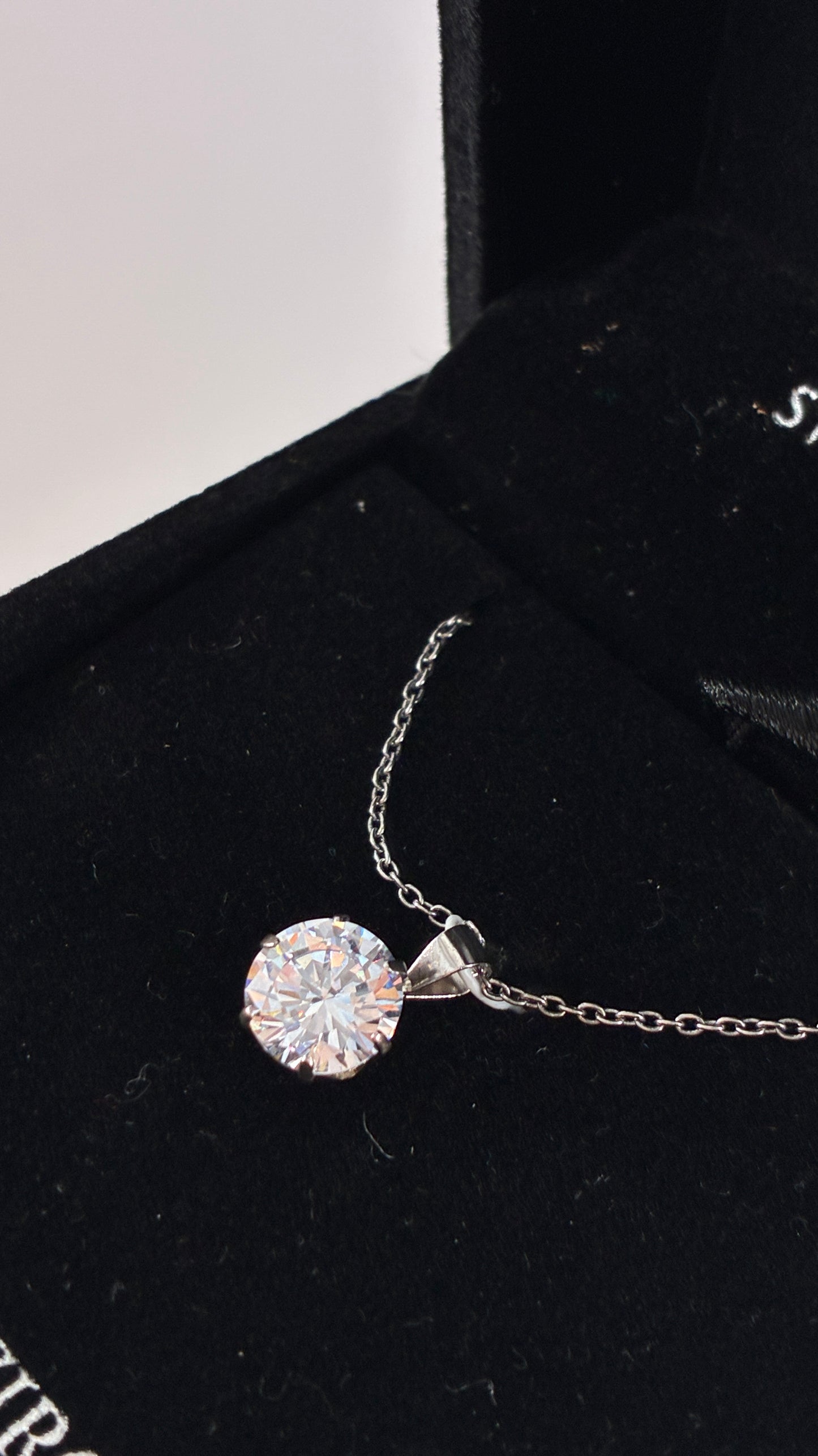 Gianni Bernini Sterling Silver Cubic Zirconia Pendant Necklace in Box
