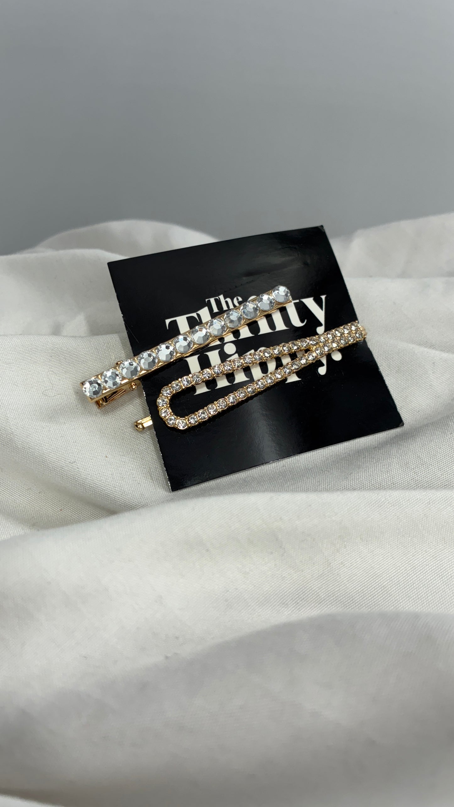 Gold Crystal Rhinestone Hair Clips