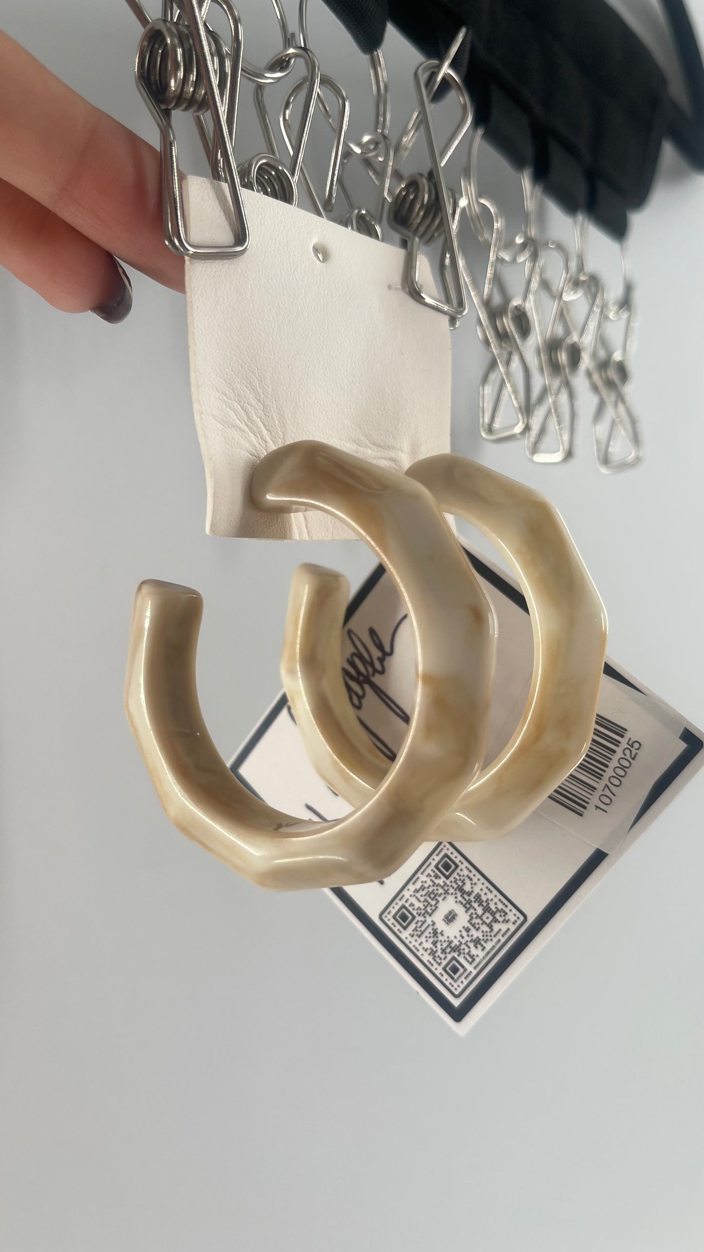 Free People Bone Toned Hoop Earring