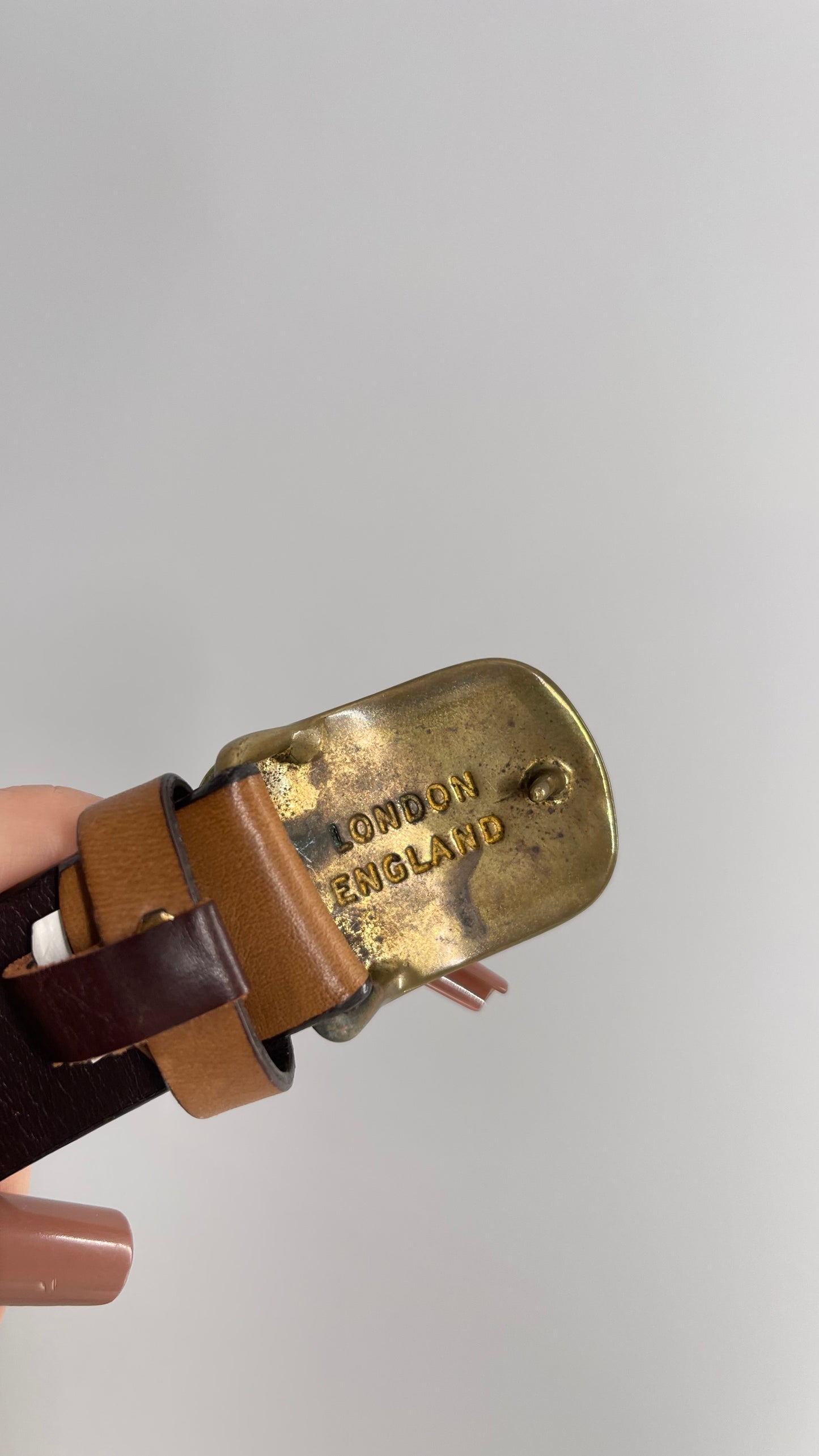 Vintage Coach Tan Leather Belt London, England (Small)