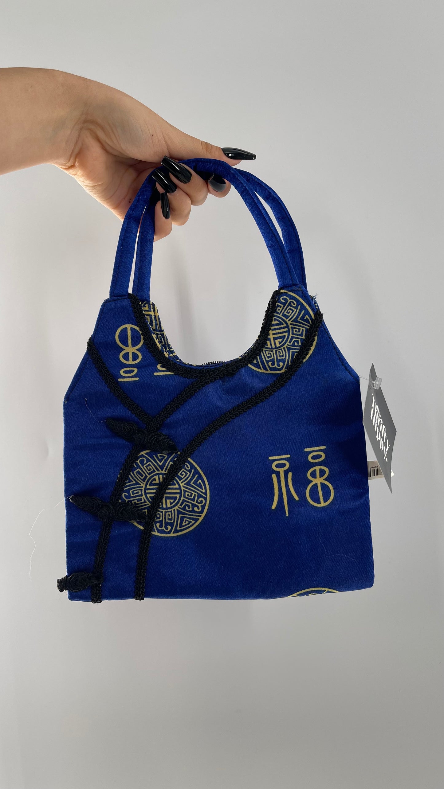 Royal Blue Satin Kimono Mini Purse