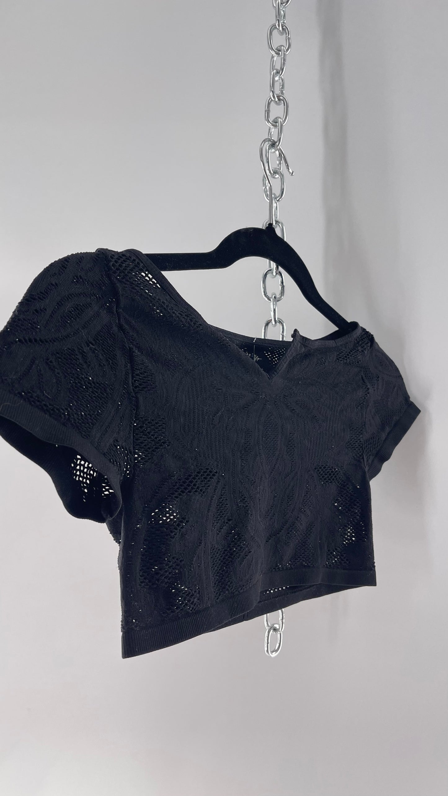 Intimately Free People Spandex Lace Cropped Short Sleeve (XS/S)