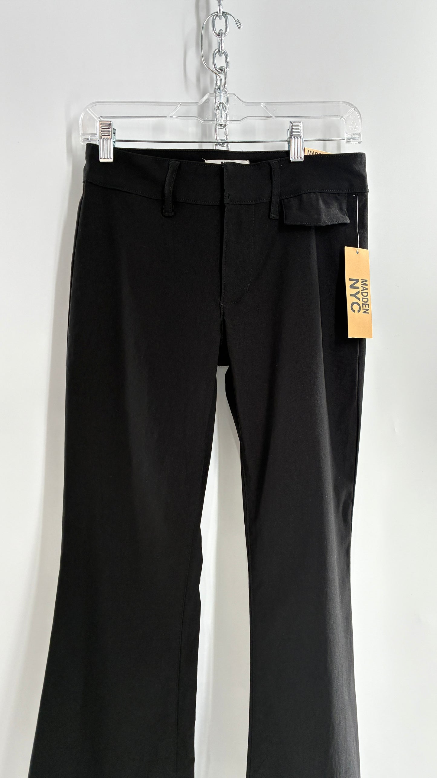 Deadstock Vintage MADDEN NYC Stretchy Black Mid Rise Flare (Small)