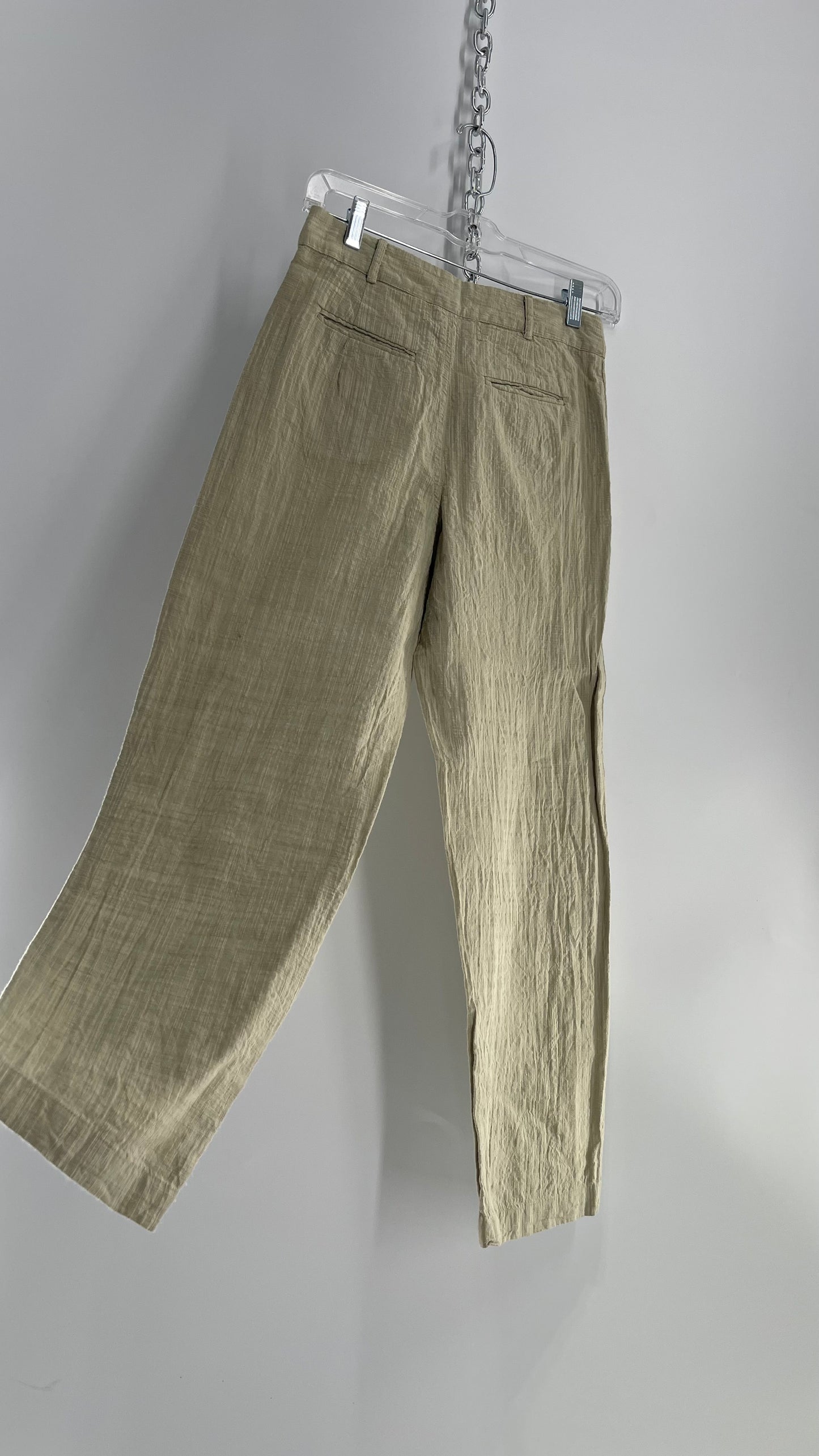 Urban Outfitters Sage Green Textured Button Front Trouser (0)