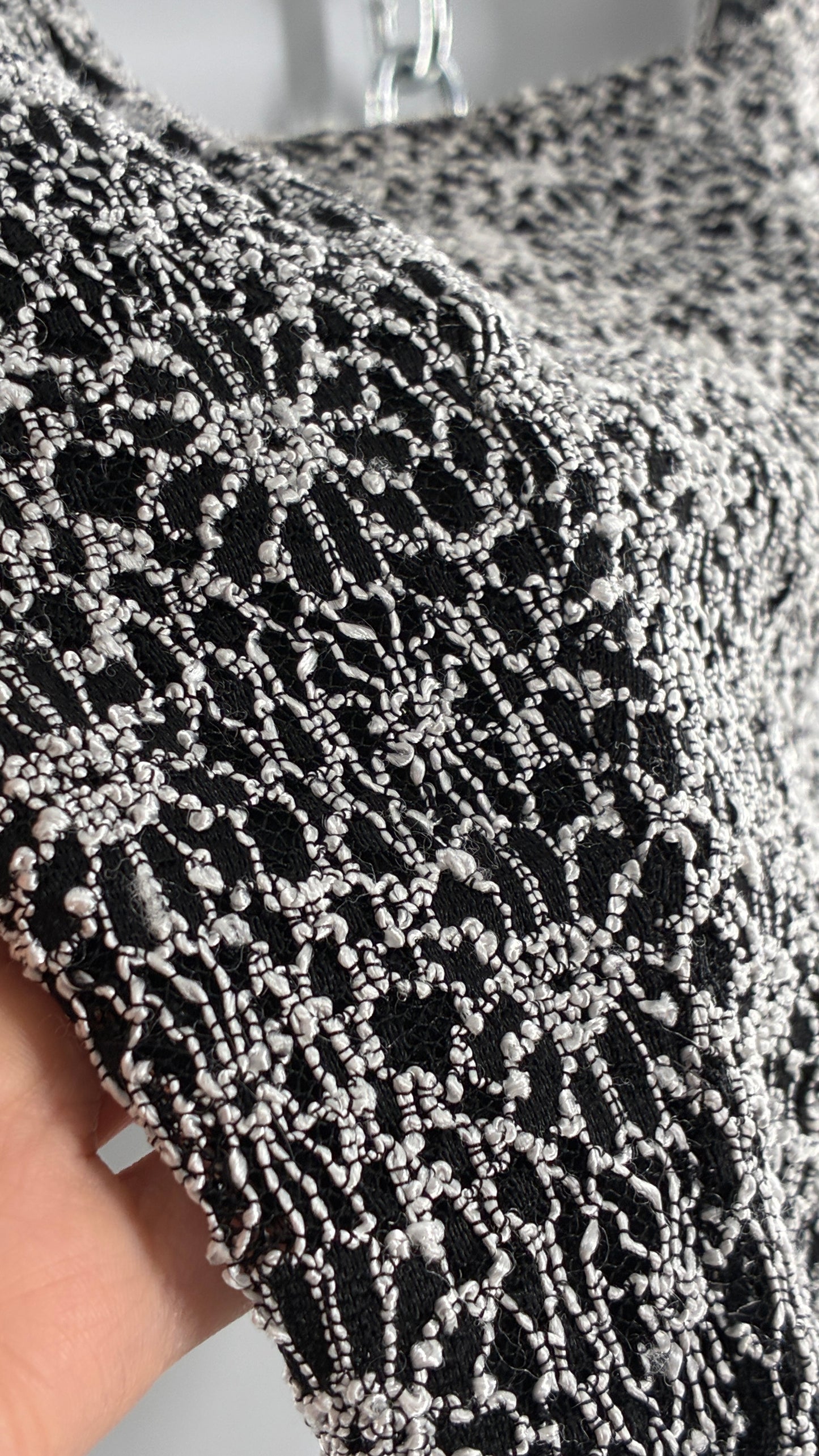 Vintage 1990s Black and White Lace Camisole (Small)