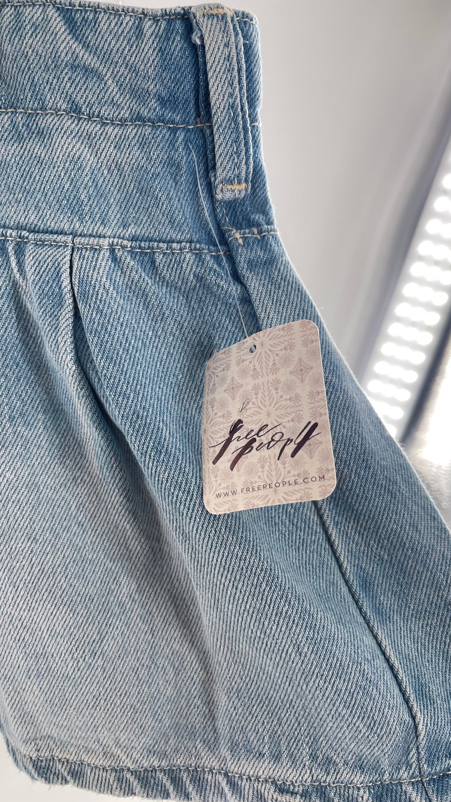 Free People Blue Bell Low Rise Pleated Short with Tags Attached (29)