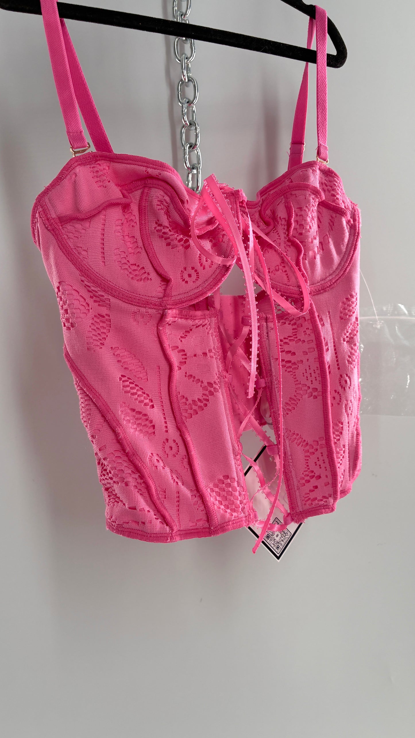 Urban Outfitters Pink Textured Corset (Small)
