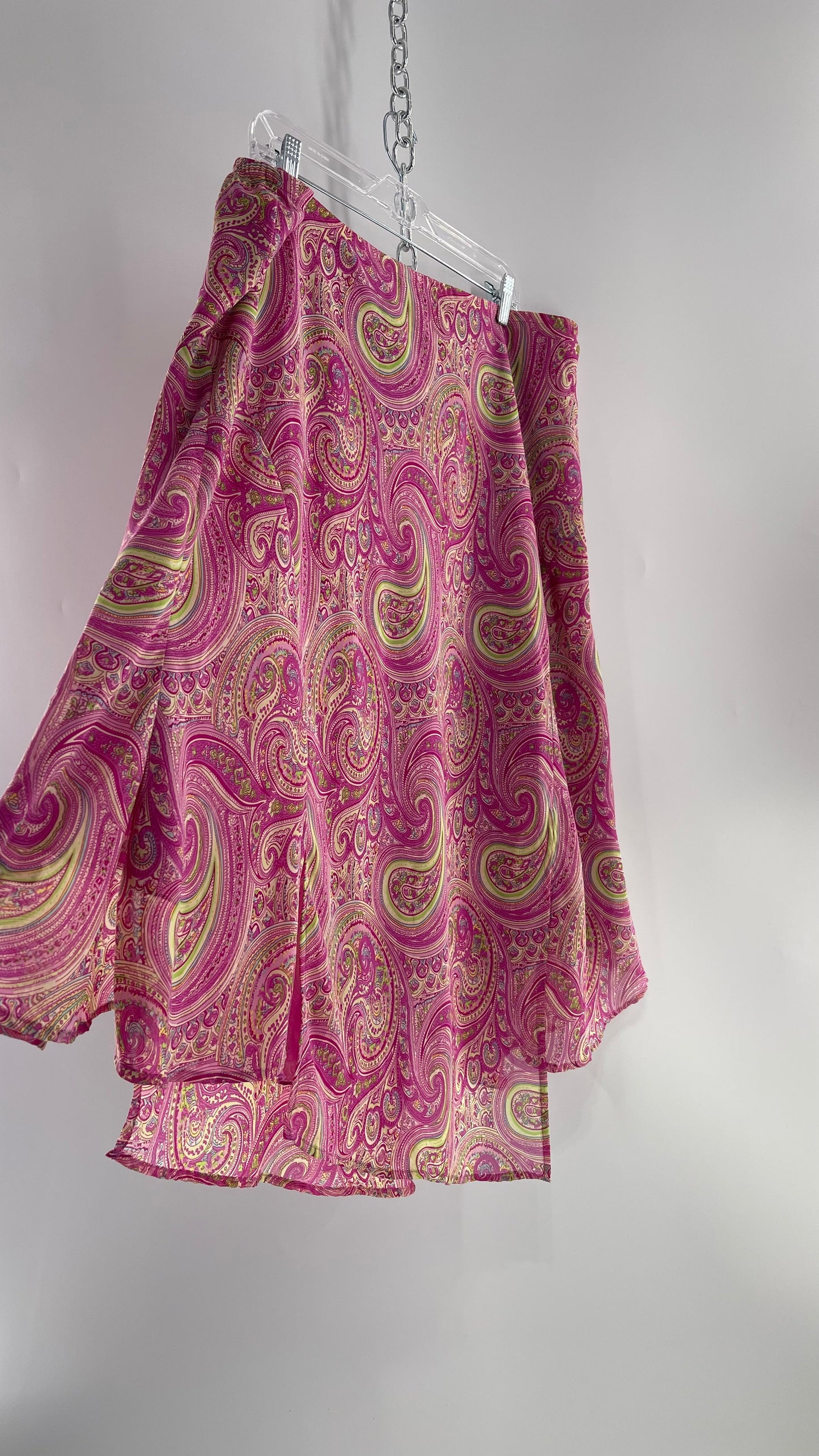 VINTAGE Pink Paisley Midi Skirt (22/24)