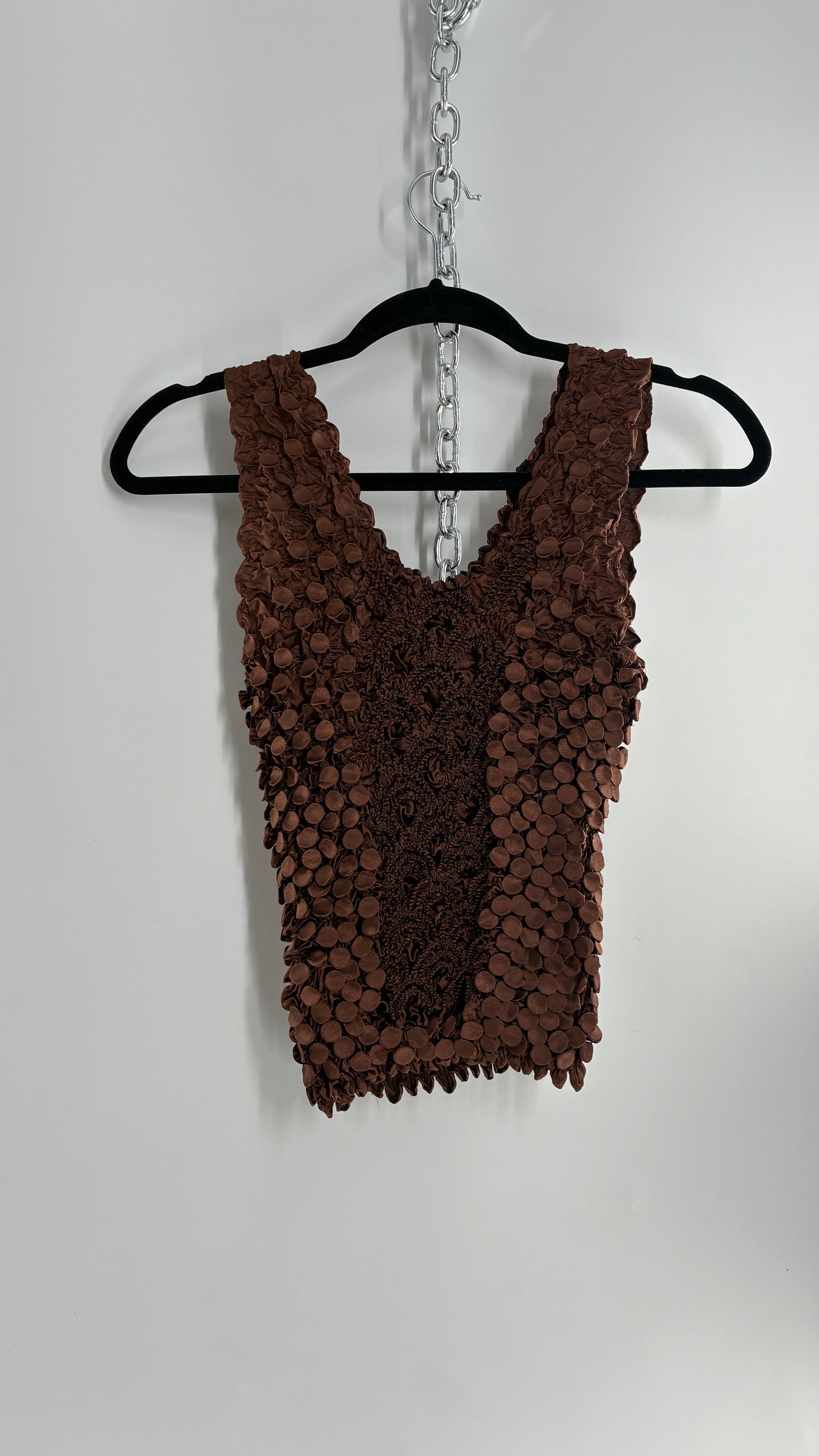 Vintage 1990s Brown Textured Popcorn Camisole (OS)