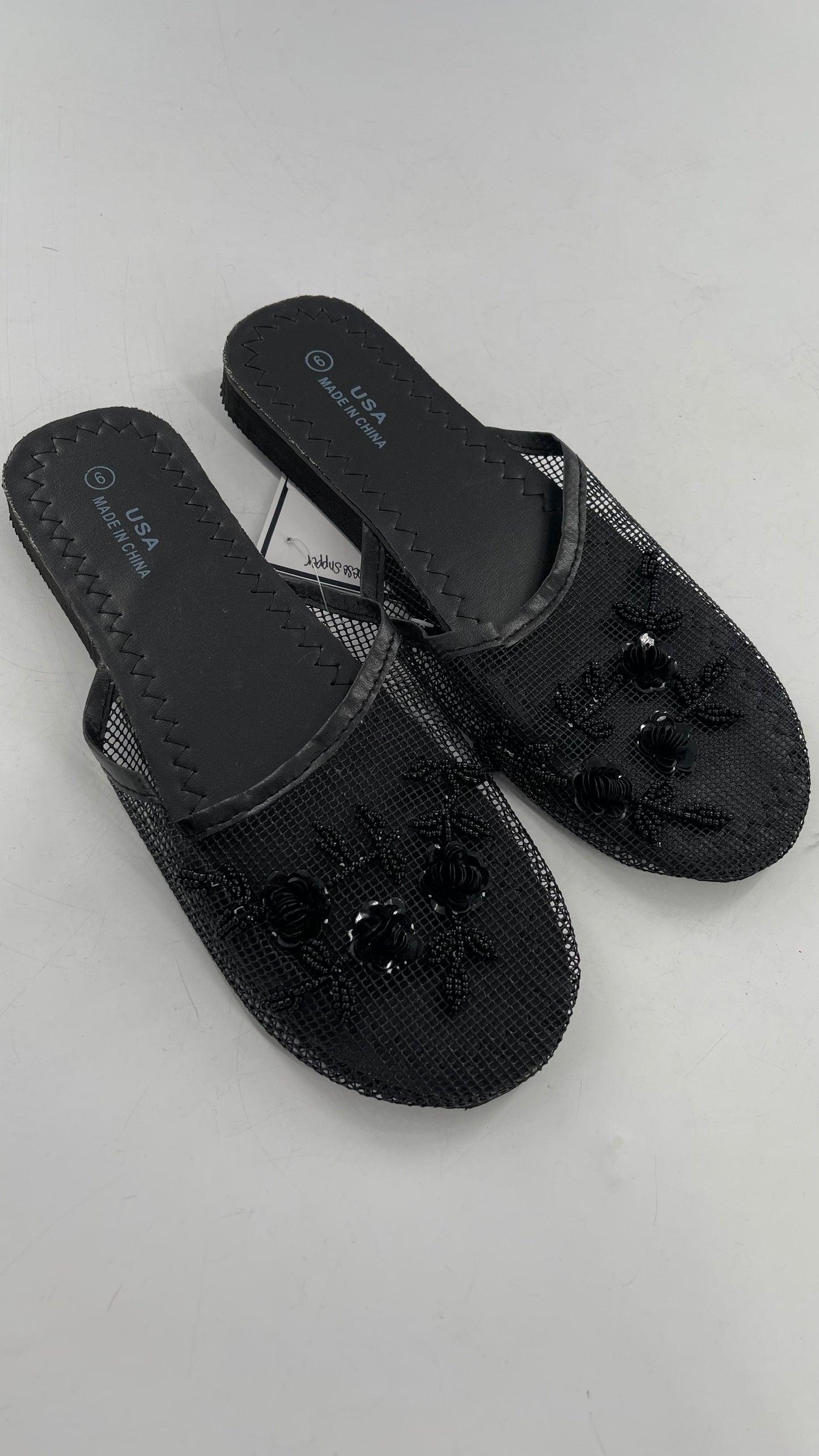 Vintage 1990s Chinese Black Beaded Slipper (9)