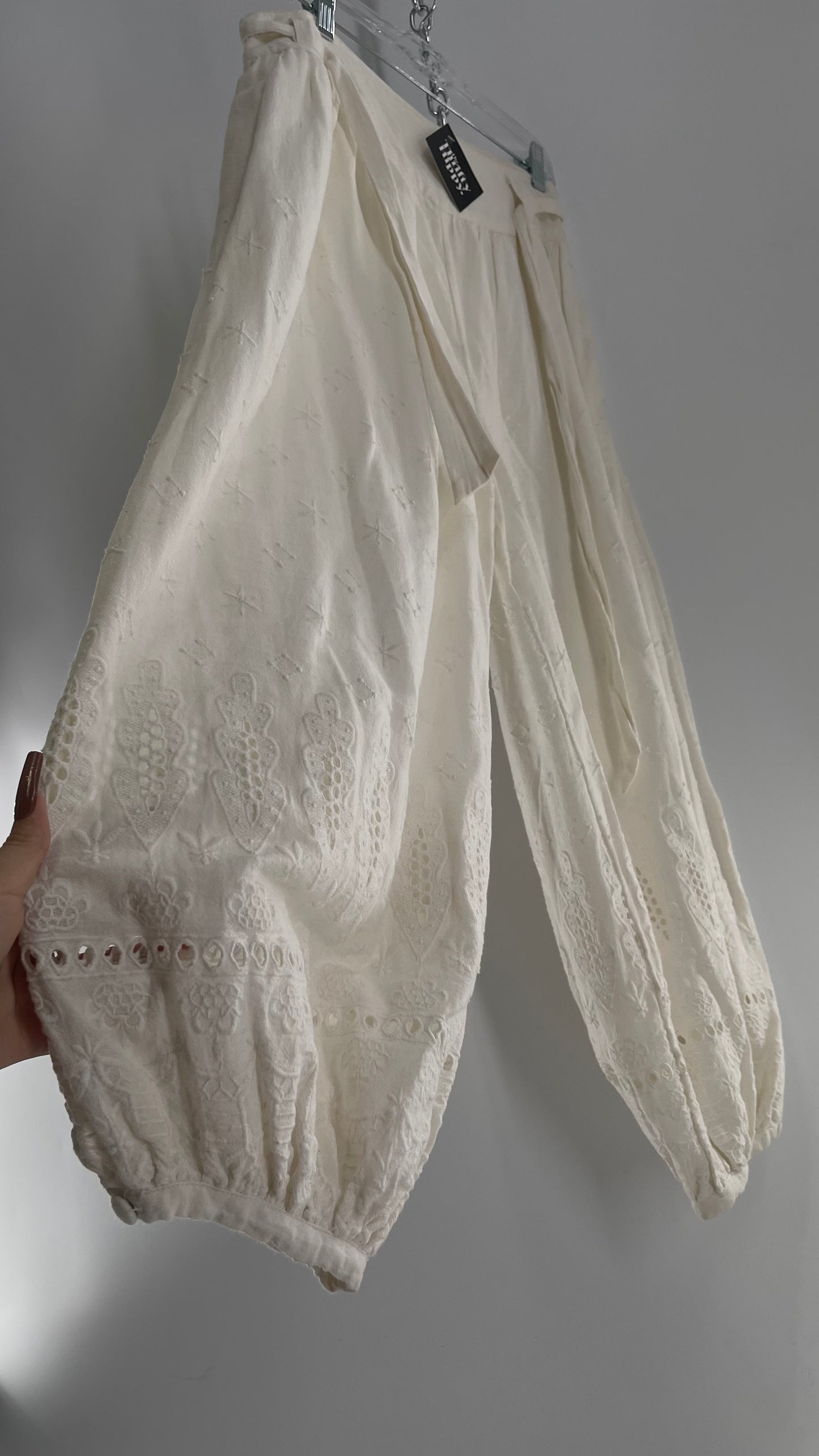 Free People Eyelet Cotton Gauze Embroidered Haram Pant (4)