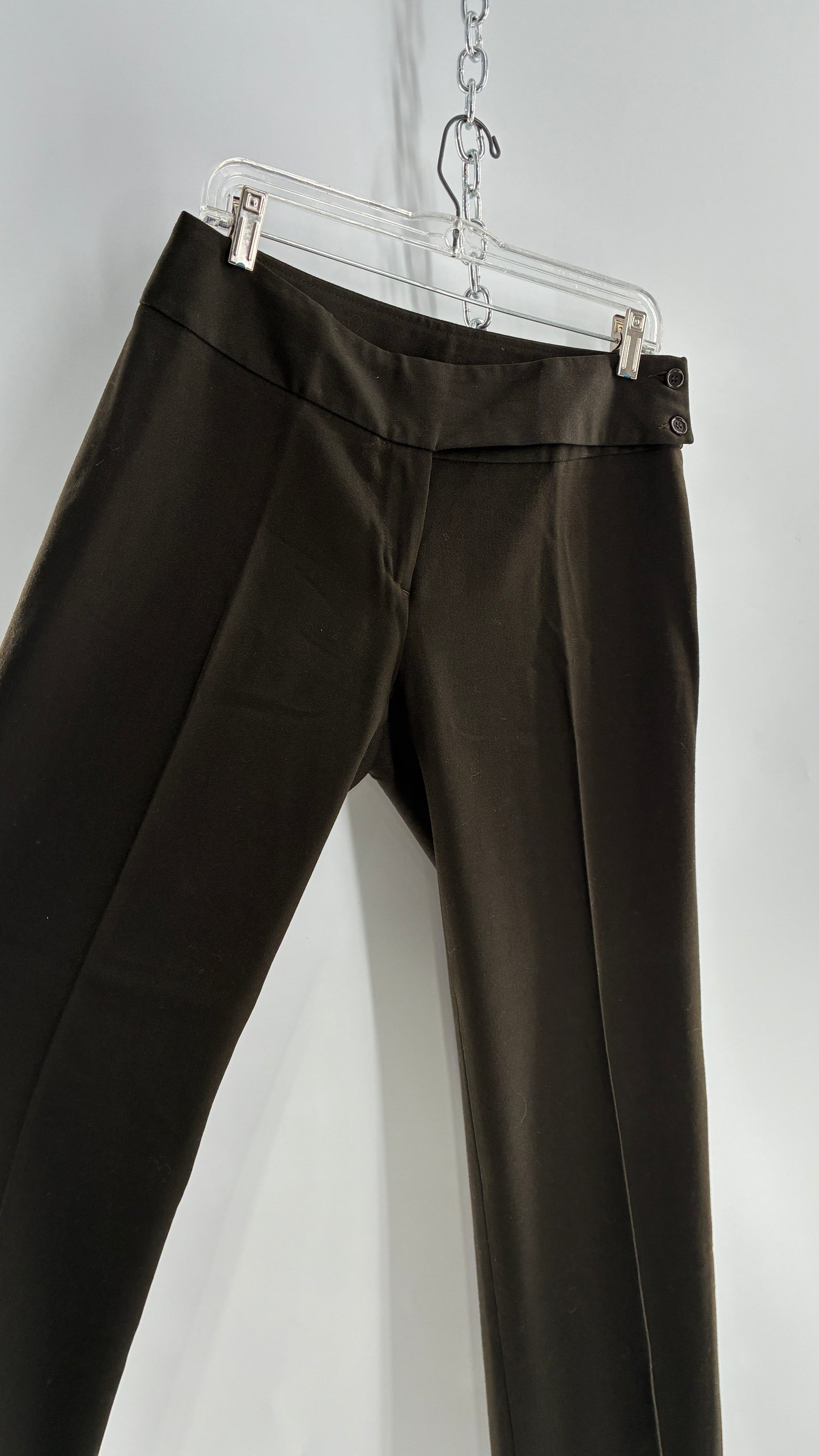Vintage United Colors of Benneton 98% Pure Virgin Wool Brown Trousers Made in Portugal (44)
