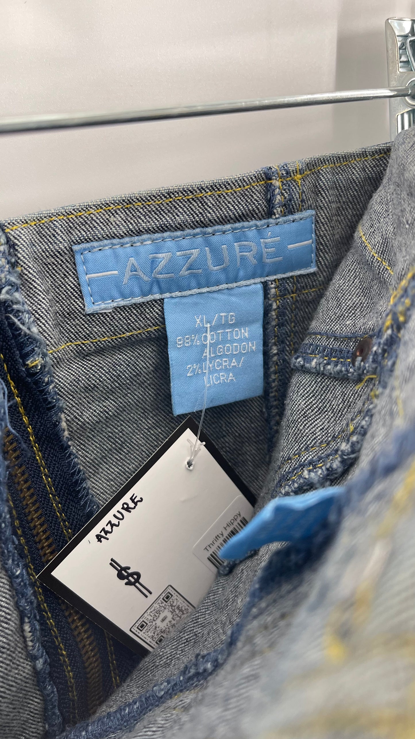 Vintage AZZURE Dark Wash Denim Corset Like Tube Top (XL)