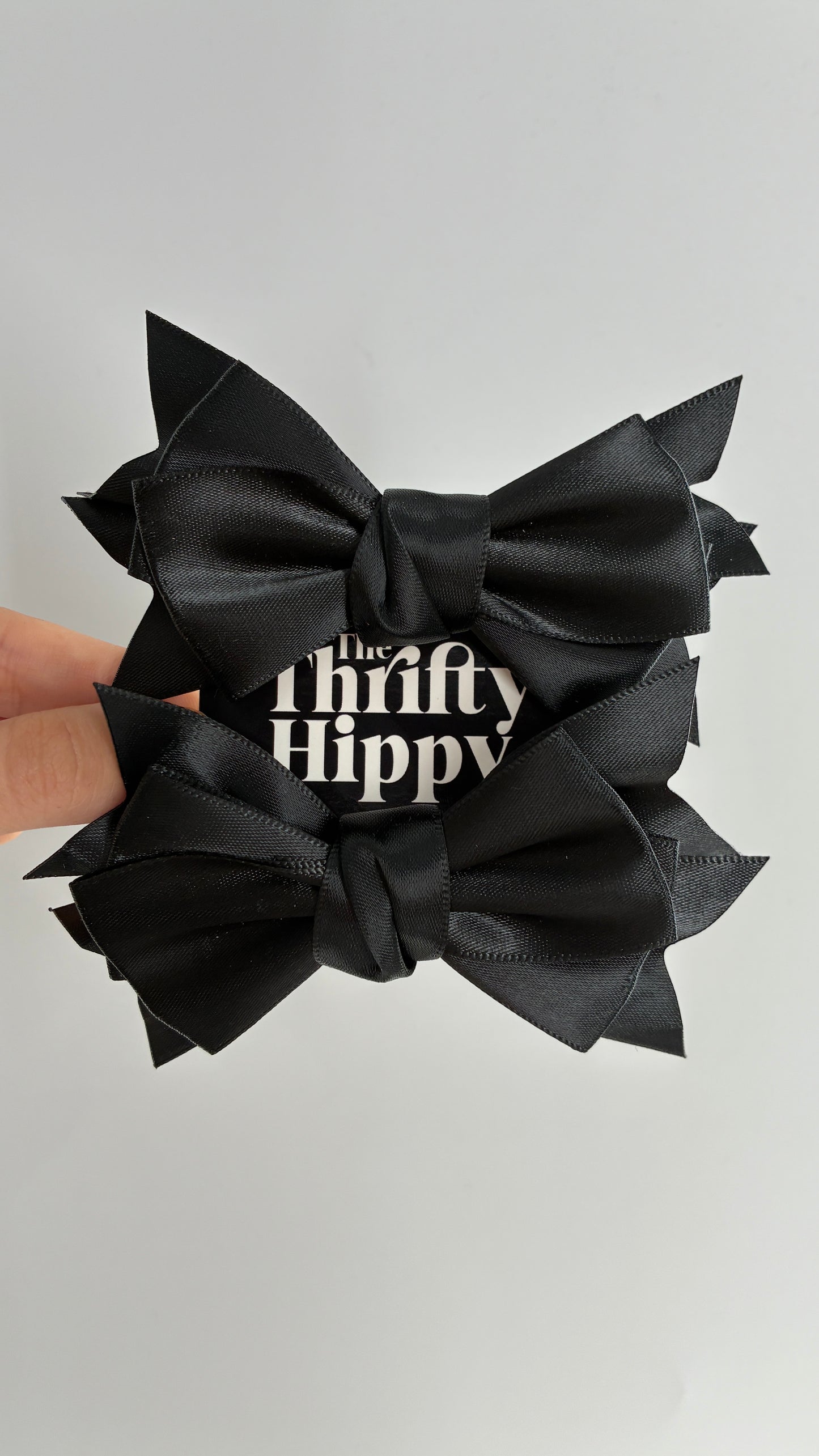 Black Satin Bow Shoe Clips