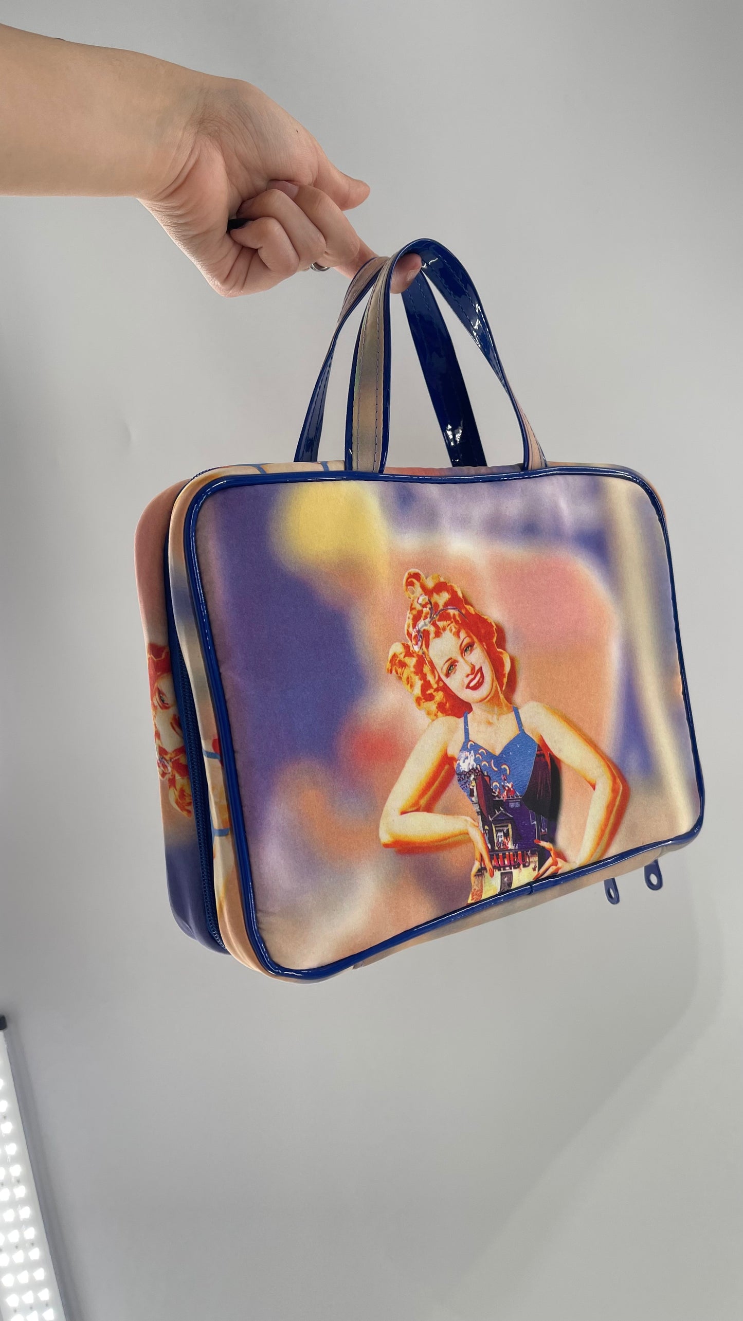 Vintage Carry On PinUp Organizer Purse/ Cosmetic Bag