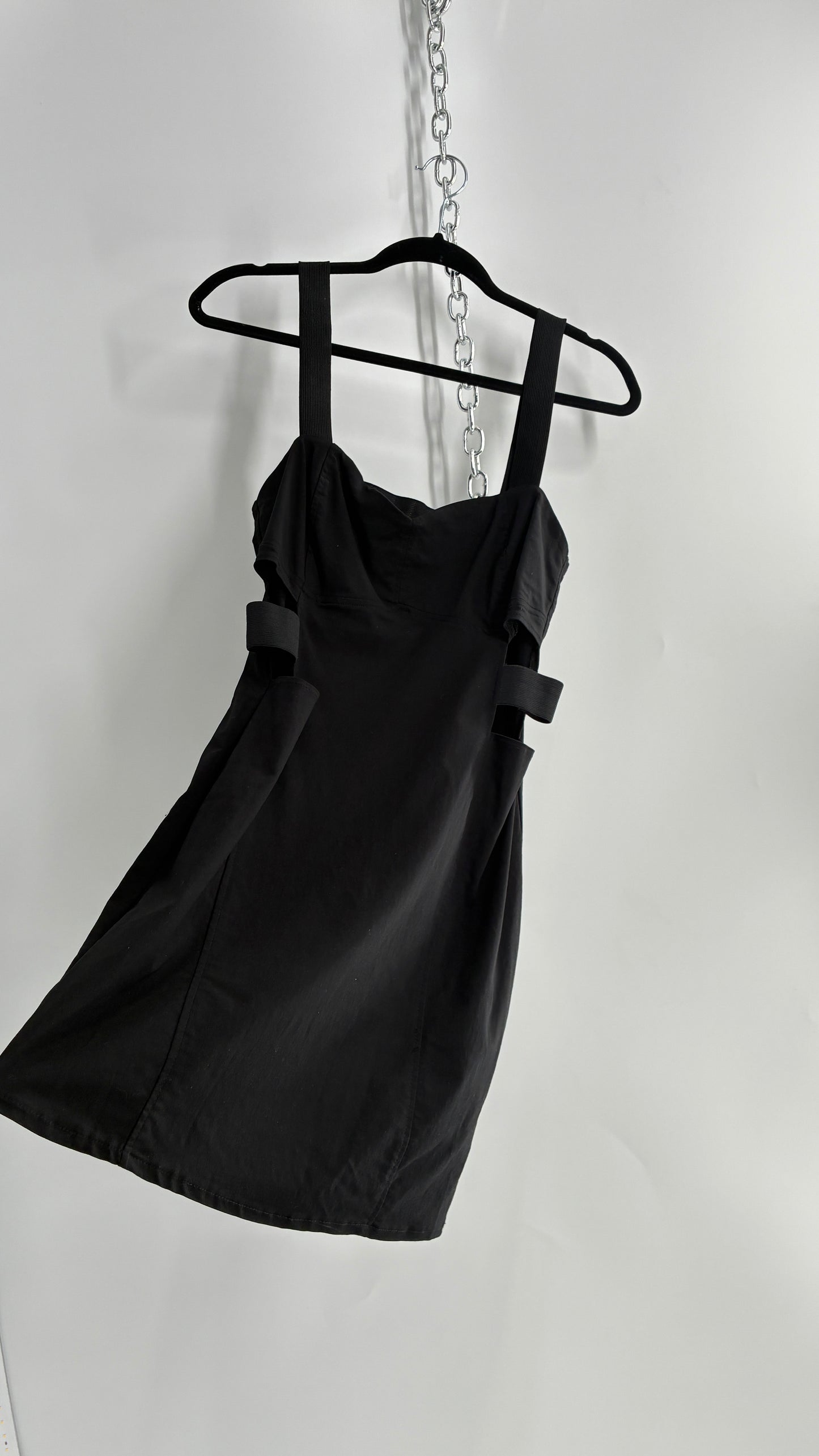 Vintage Black Cut Out Mini Dress (14)