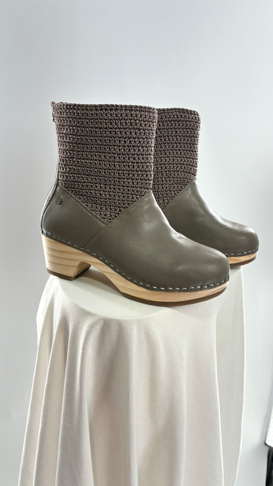 THE SAK Crochet and Leather Wooden Clog Boots (7)
