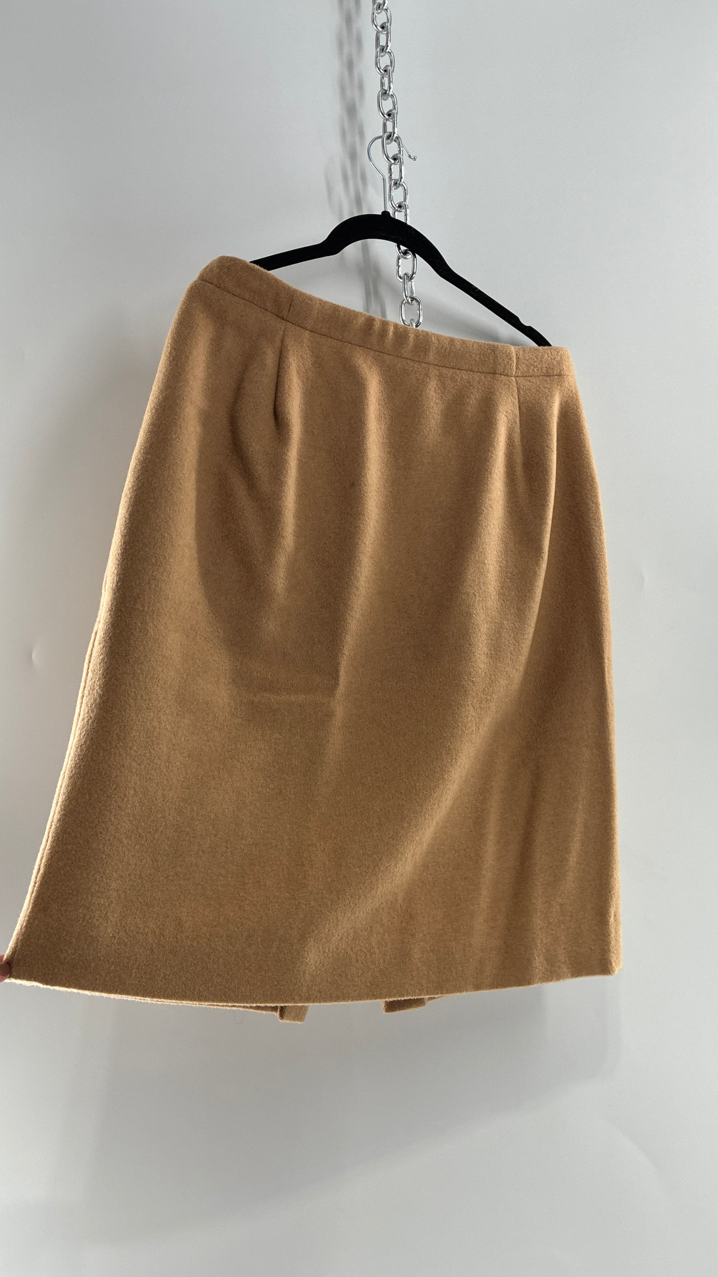 Vintage Brooks Brothers 100% Pure Camelhair Vented Skirt (12)