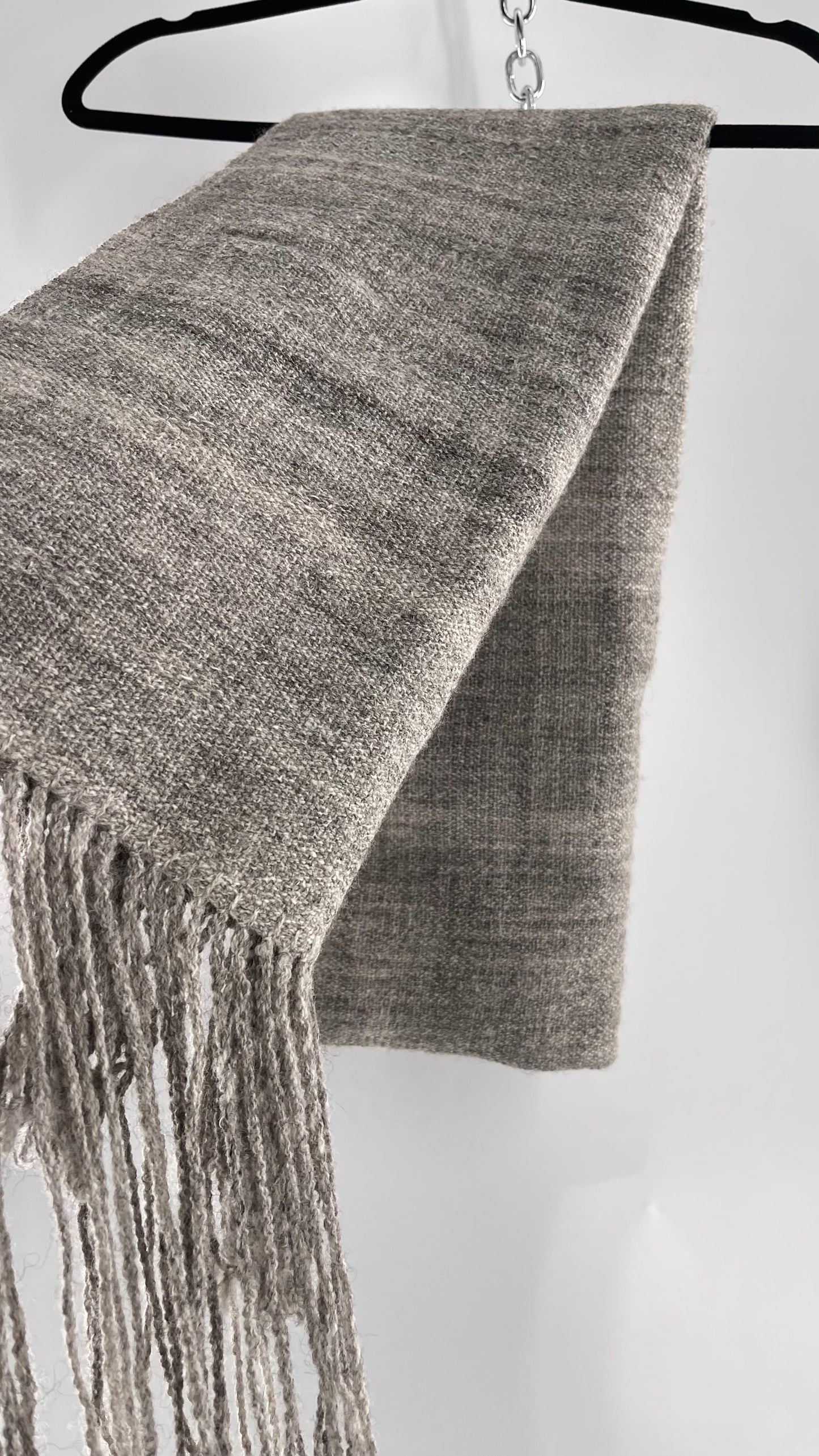 JuSt Shetland Handspun + Handwoven Shetland Yarn Julia Downing Nordus, Scousburgh Grey Woven Scarf
