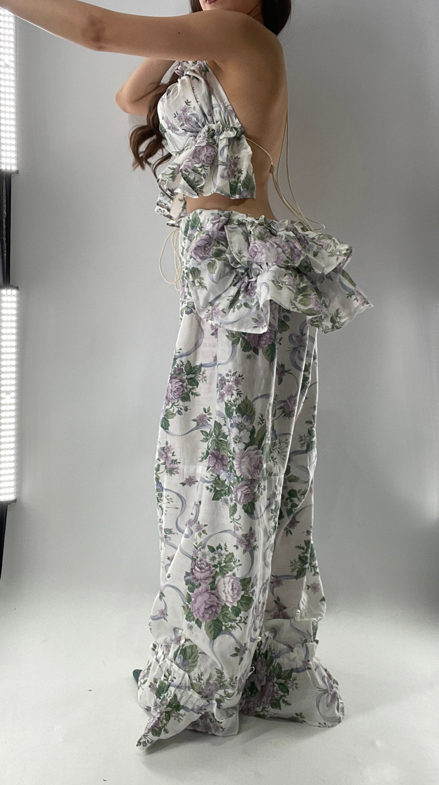 Vintage Handmade 2 Piece Set with Apron Style Ruffled Bum🧺 (One Size XS-XL)