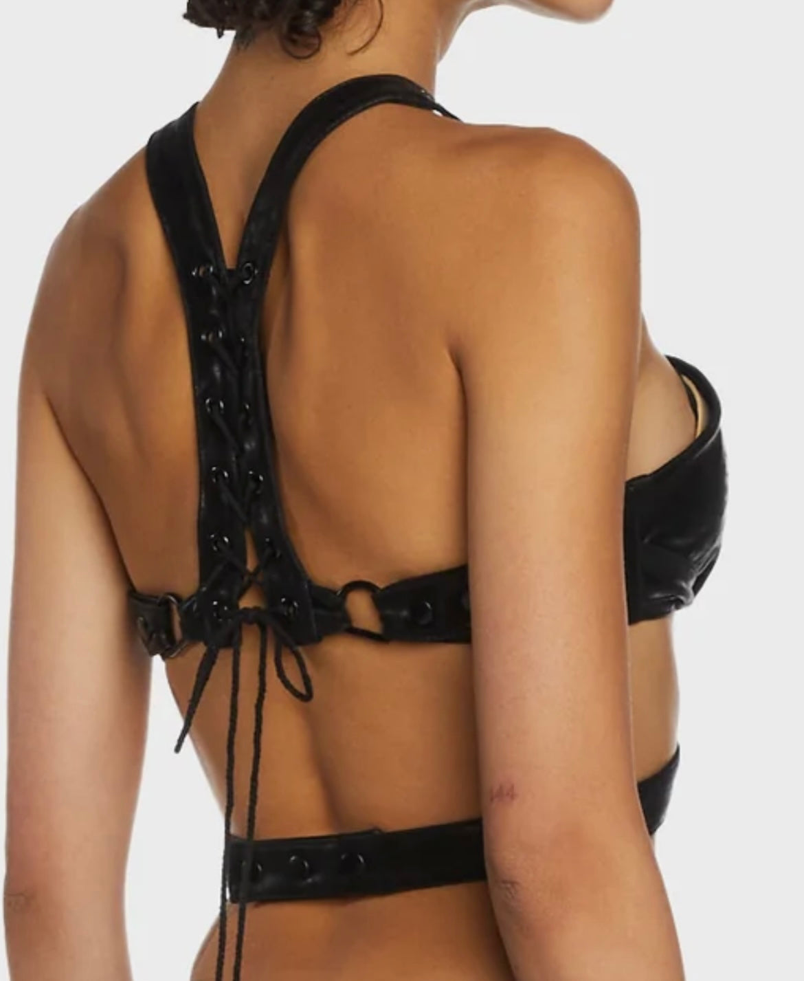 Vintage DARKER WAVS Dollskill Vegan Leather Harness Bralette top