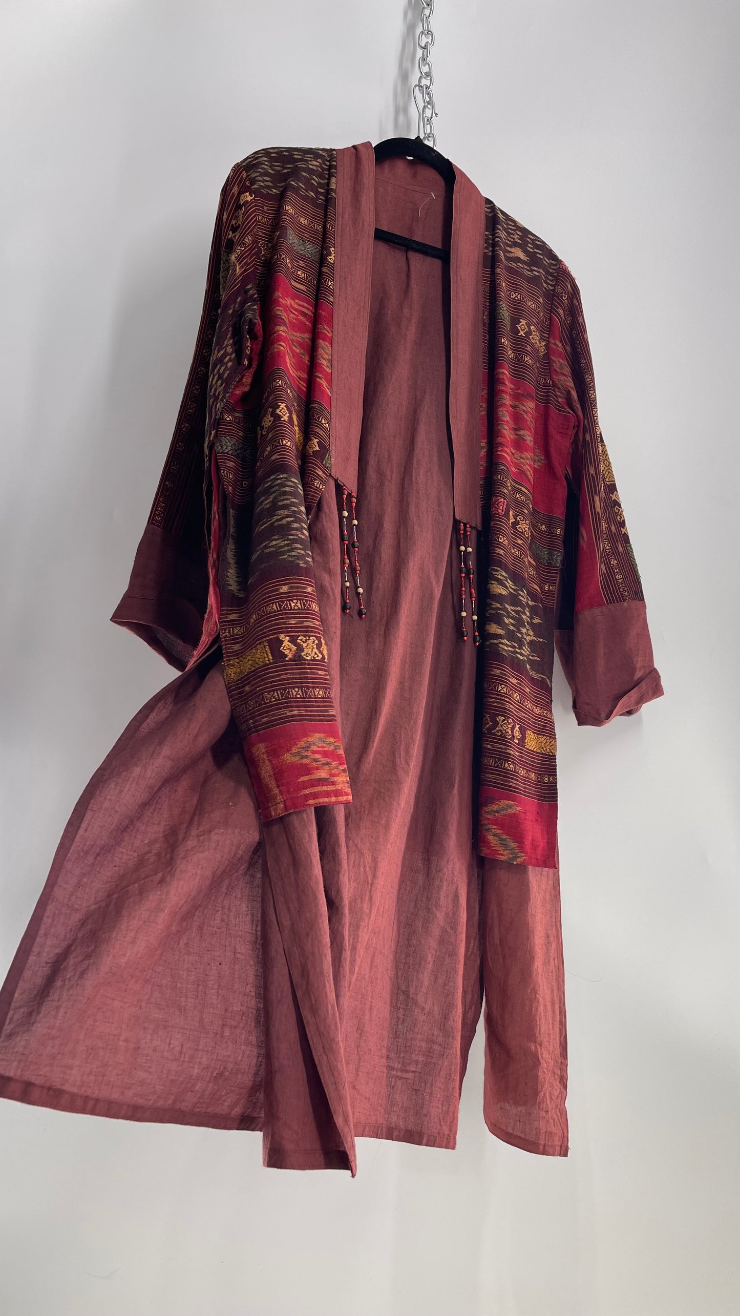 Laise Adzer Vintage Heavily Embroidered, Linen Patchwork Set (M/L)
