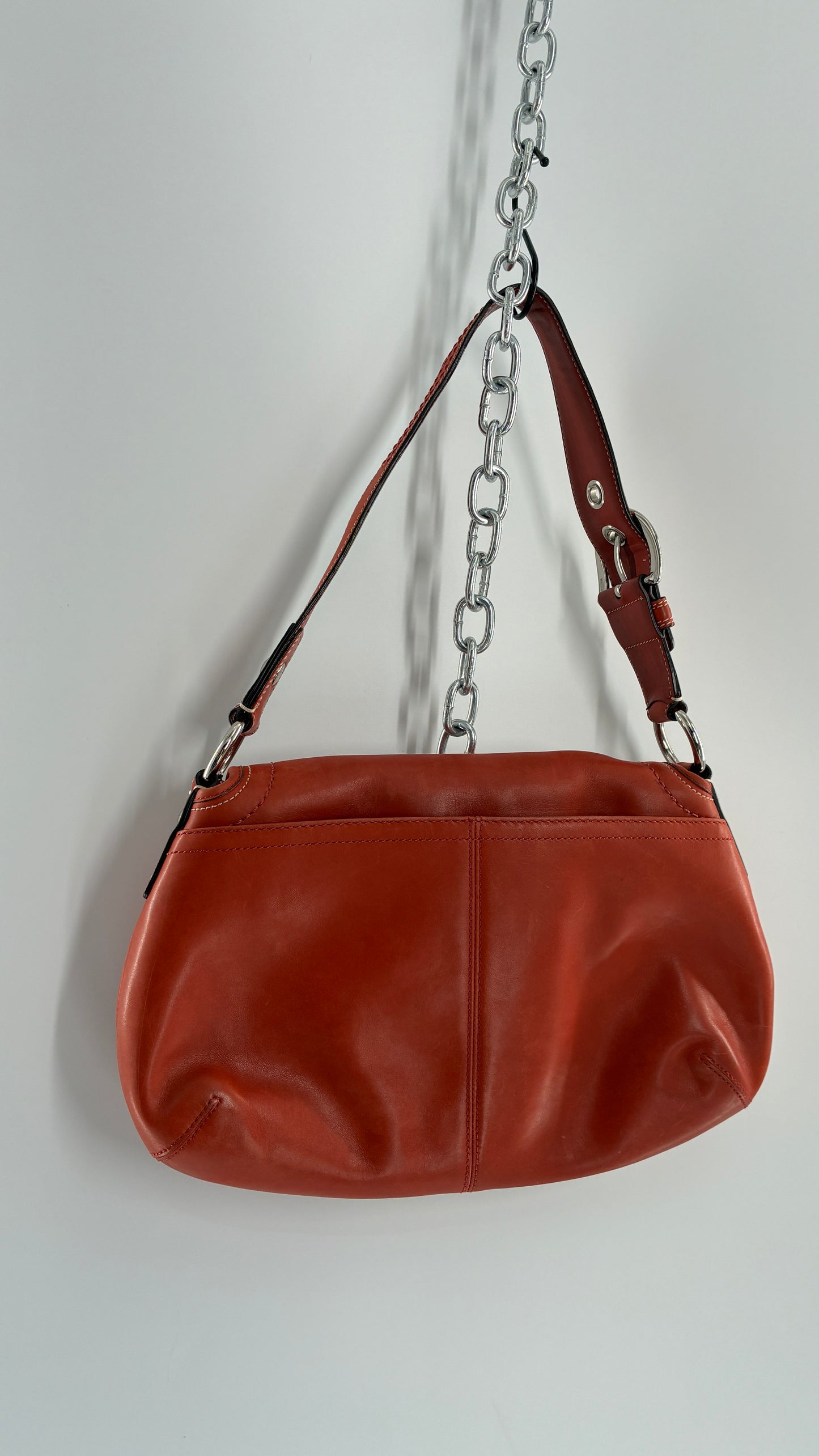 Vintage COACH Soho Salmon Orange Genuine Leather Shoulder Bag