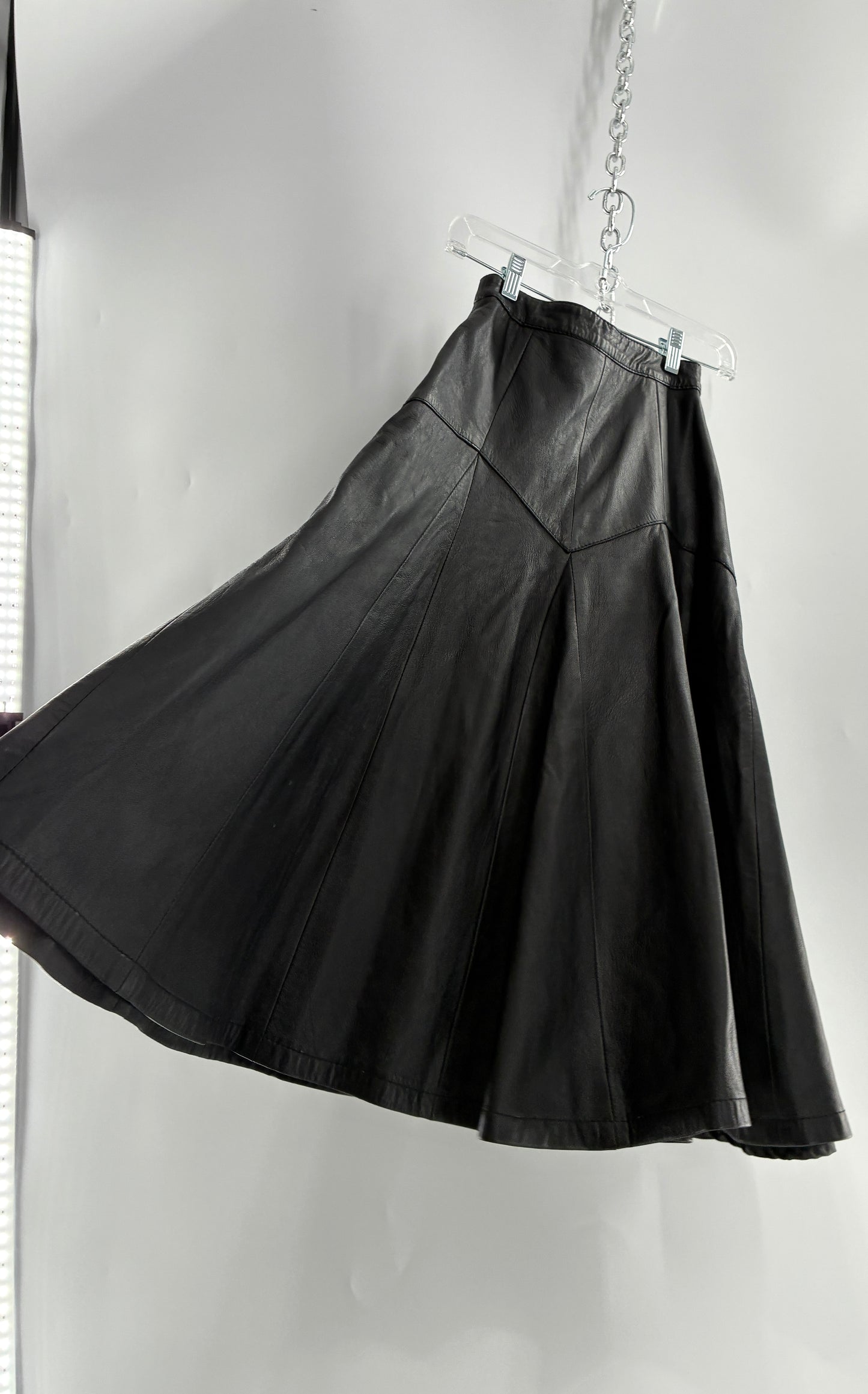 Vintage Fergs Omorro Leather Full Circle Skirt Made in Italy (XS)