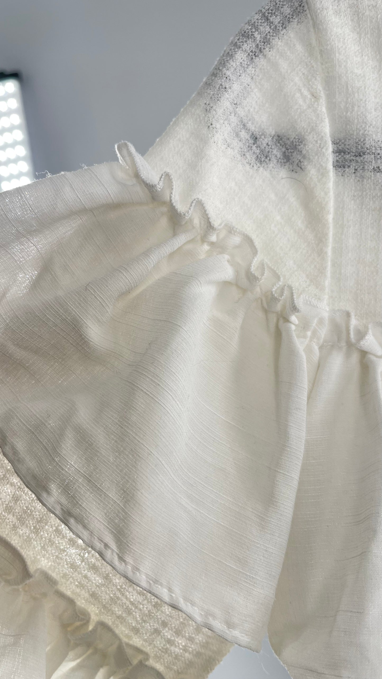 For Love and Lemons English Factory White Ruffle Cloud Blouse with Tags Attached (XS)