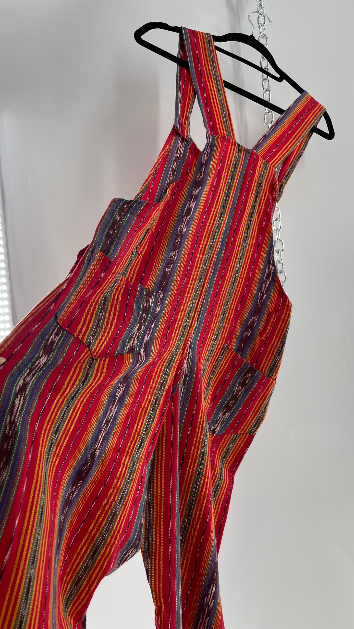 Vintage Red Baja 1970s Guatemalan Overalls (Medium)
