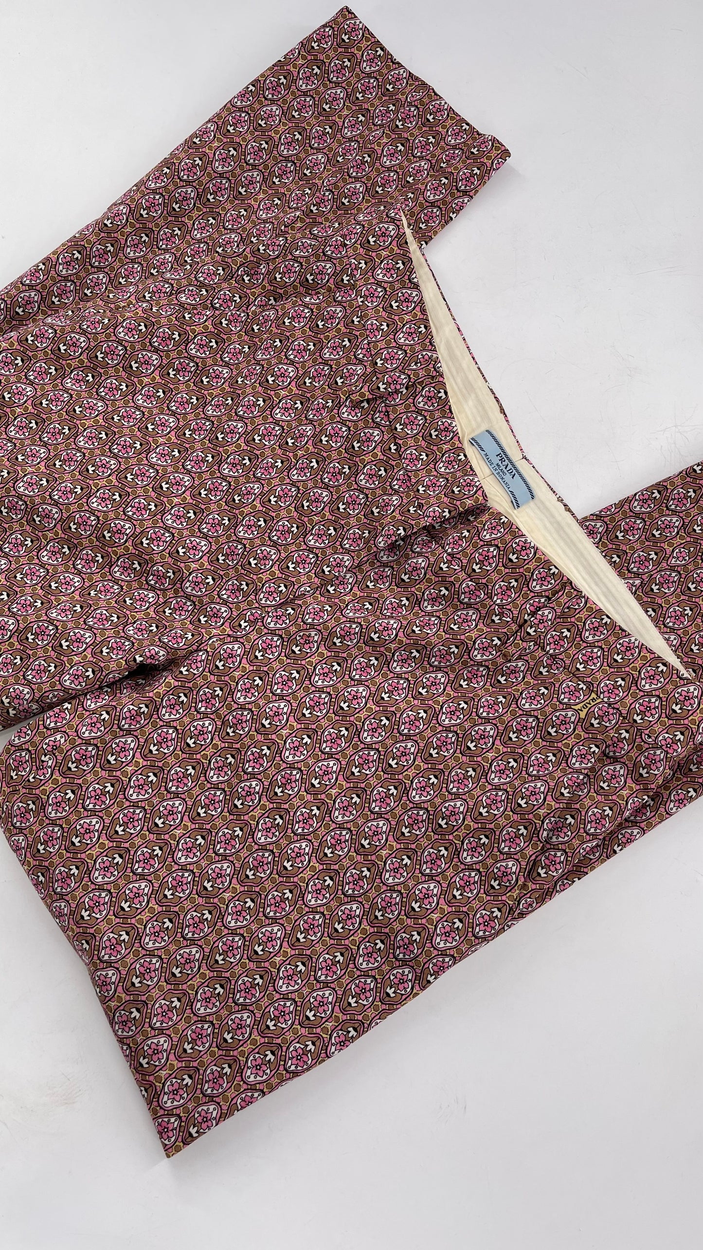 Vintage PRADA Trouser Brown Pink 1970s Style Pattern (28)