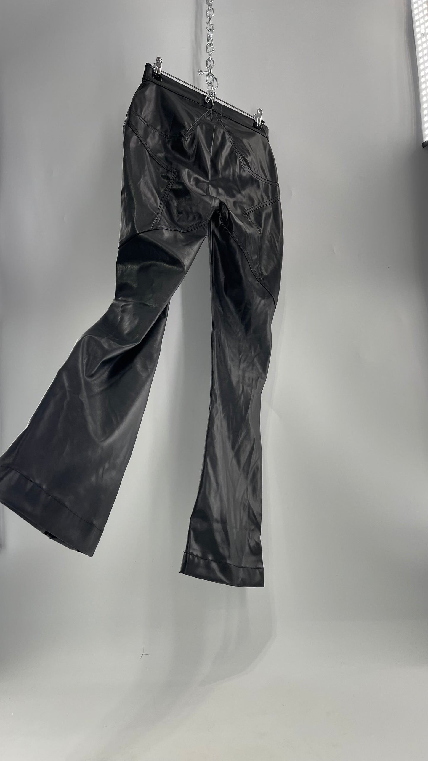 Revice Faux Leather Kick Flares with Star Bum (29)