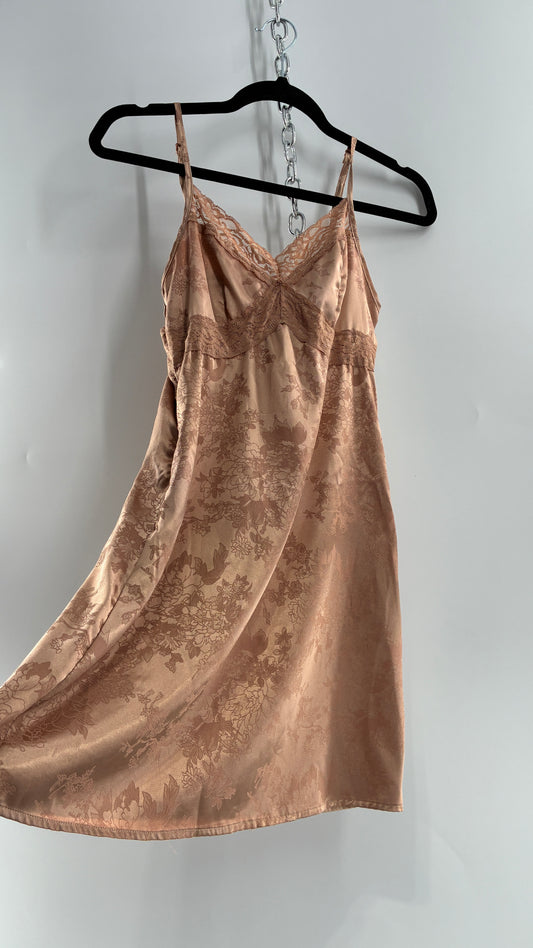 Bronze Brocade Slip Mini Dress (S/4)