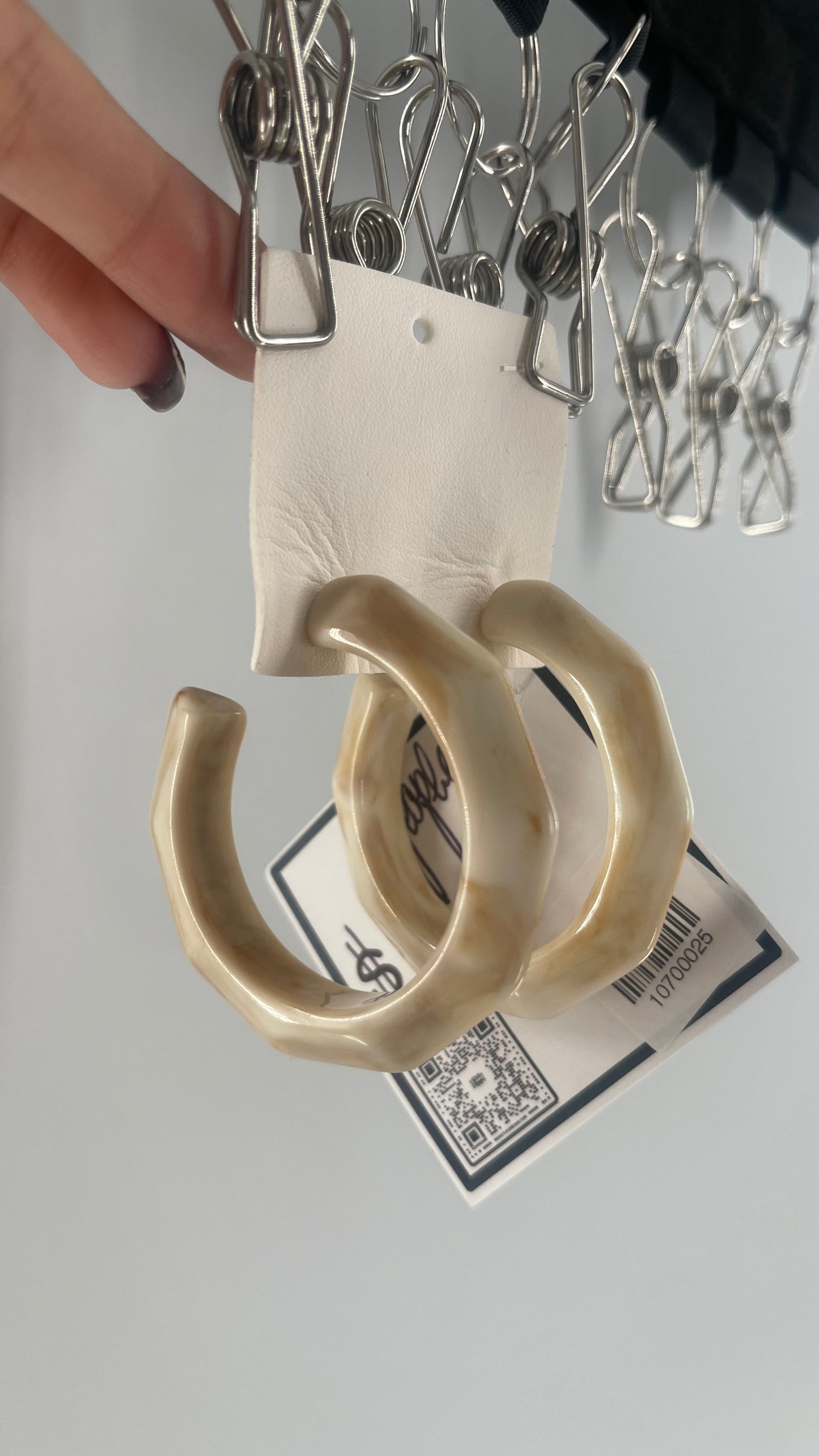 Free People Bone Toned Hoop Earring