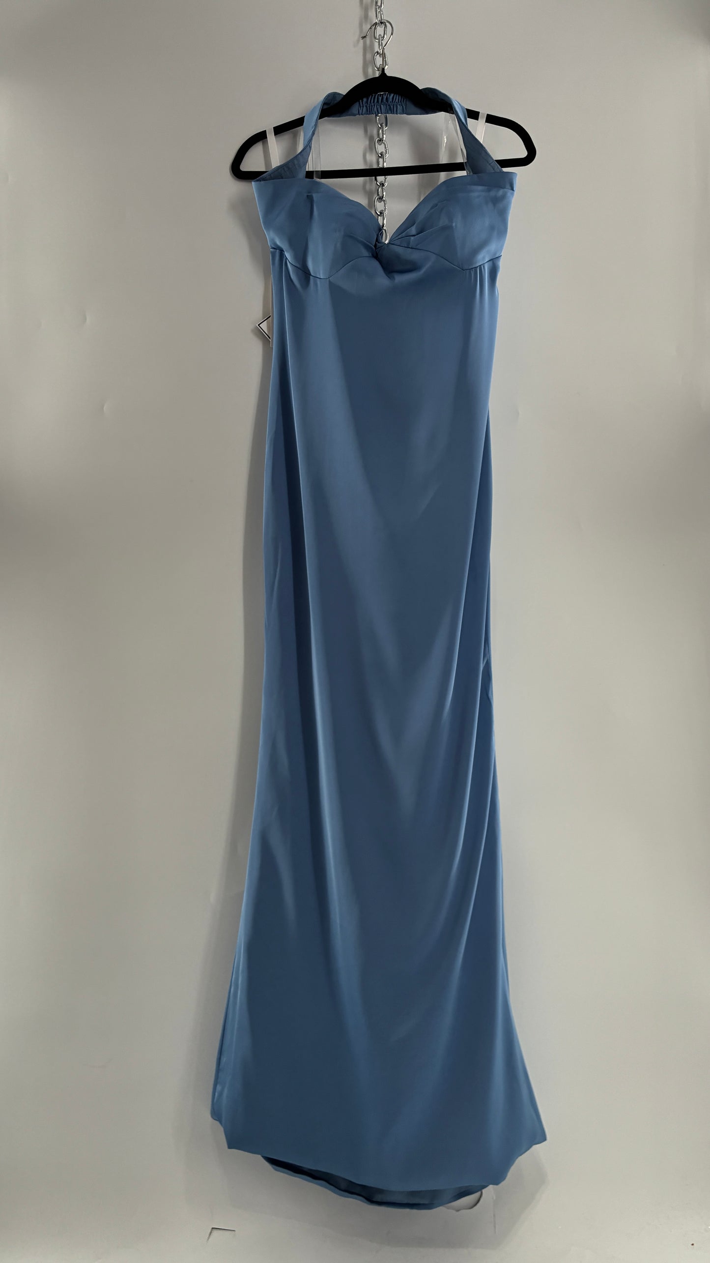 Vintage Powder Blue Full Length Gown with Ruched, Padded Bust and Tags Attached (4)