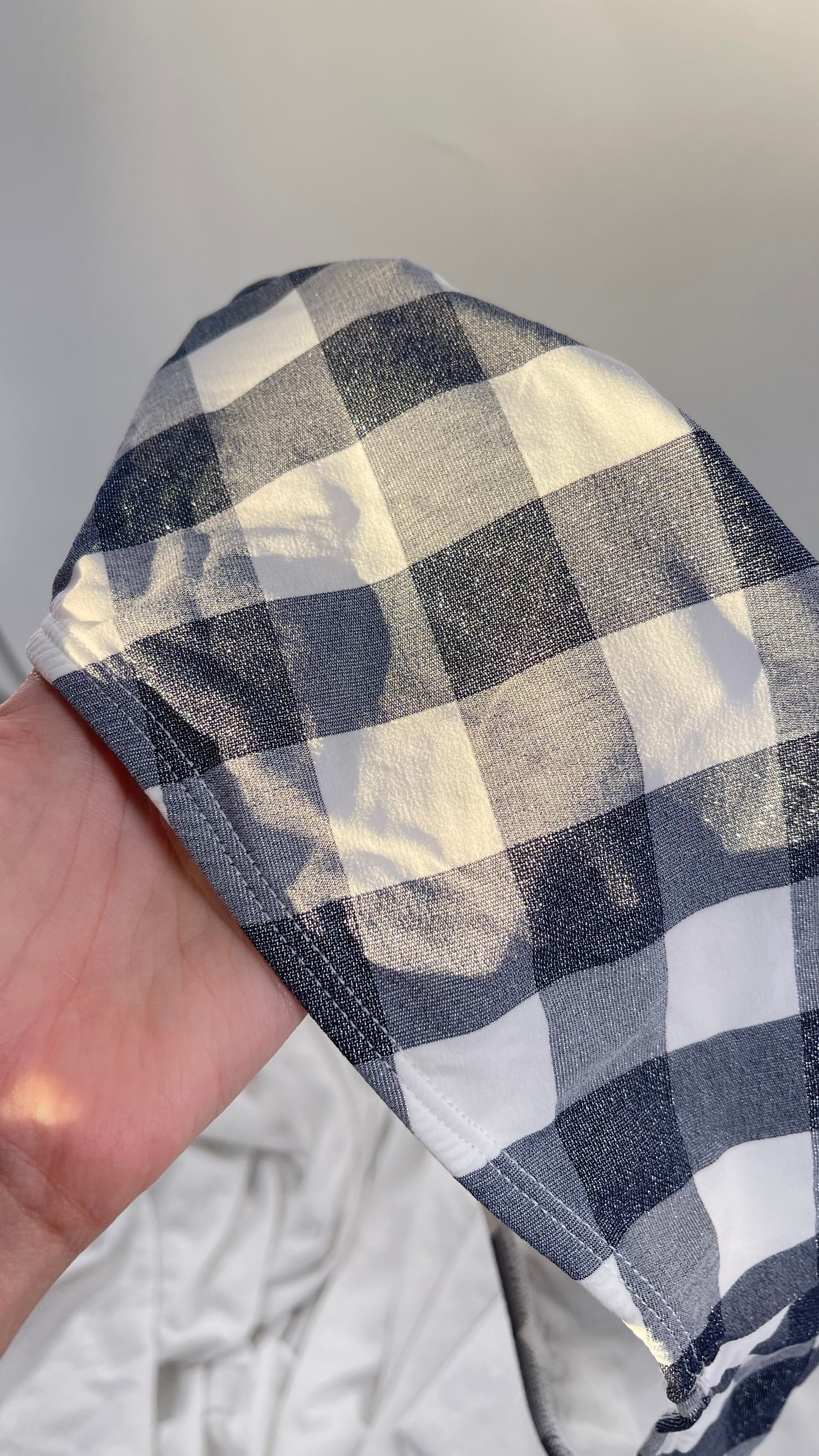Urban Outfitters Out From Under Gray Glitter Gingham/Picnic 90s Cut Swim Bottoms (Medium)