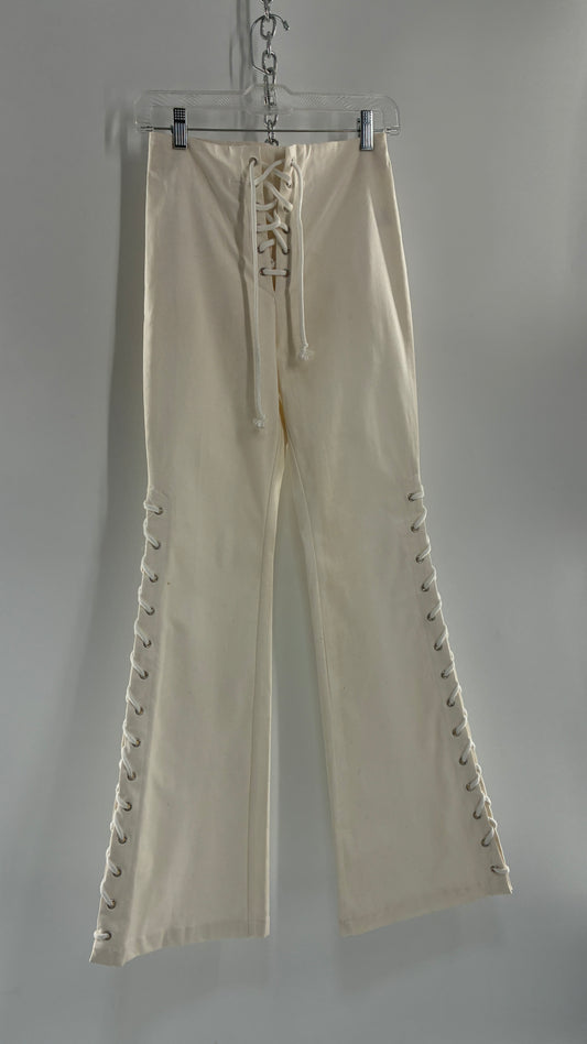 Vintage Off White Bottoms with Lace Up Closure + Legs (Small)