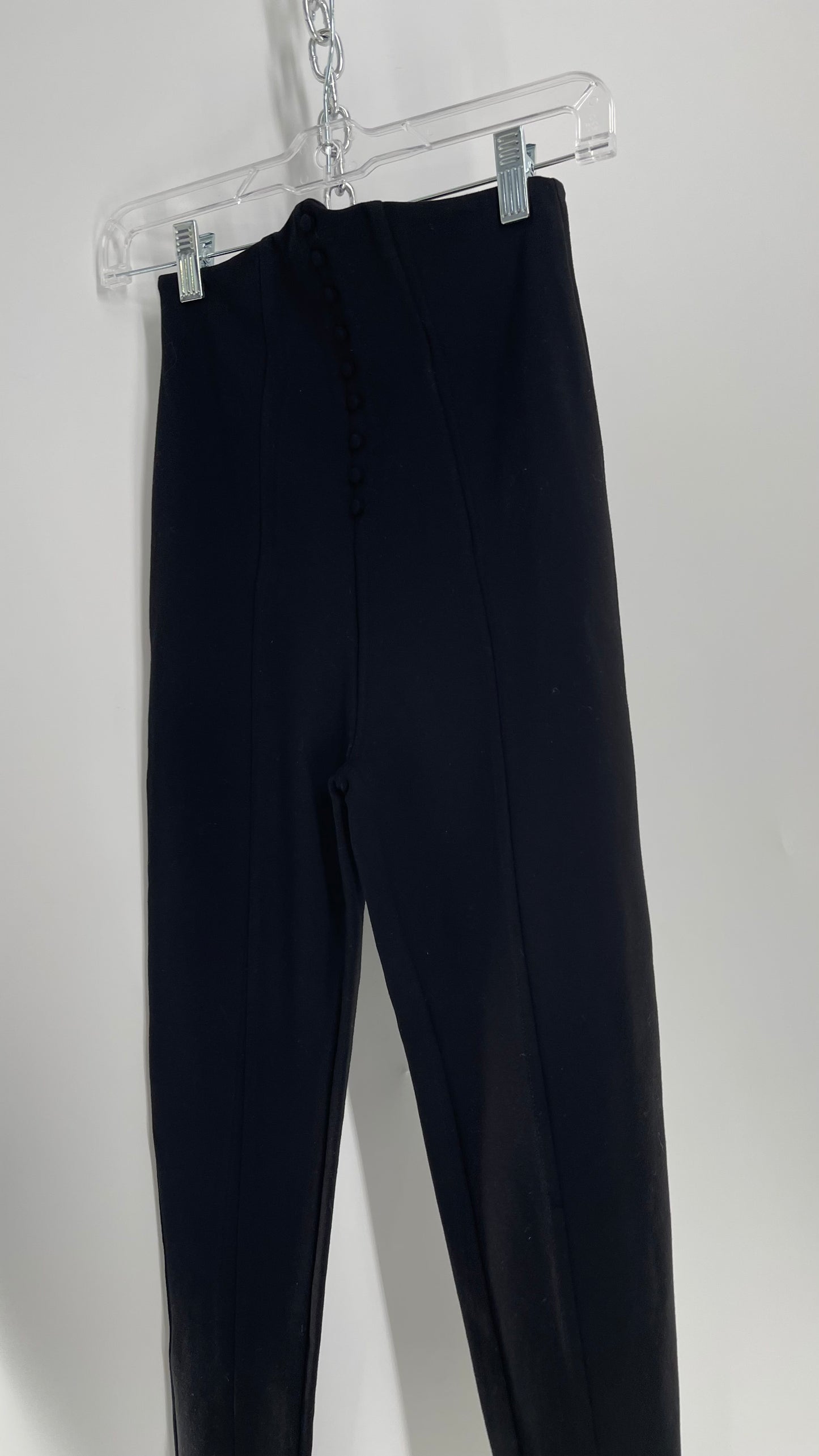 Urban Outfitters Silence + Noise Black High Waisted Pleated Pants with Built In Buttoned/Corset Detailing (XS)