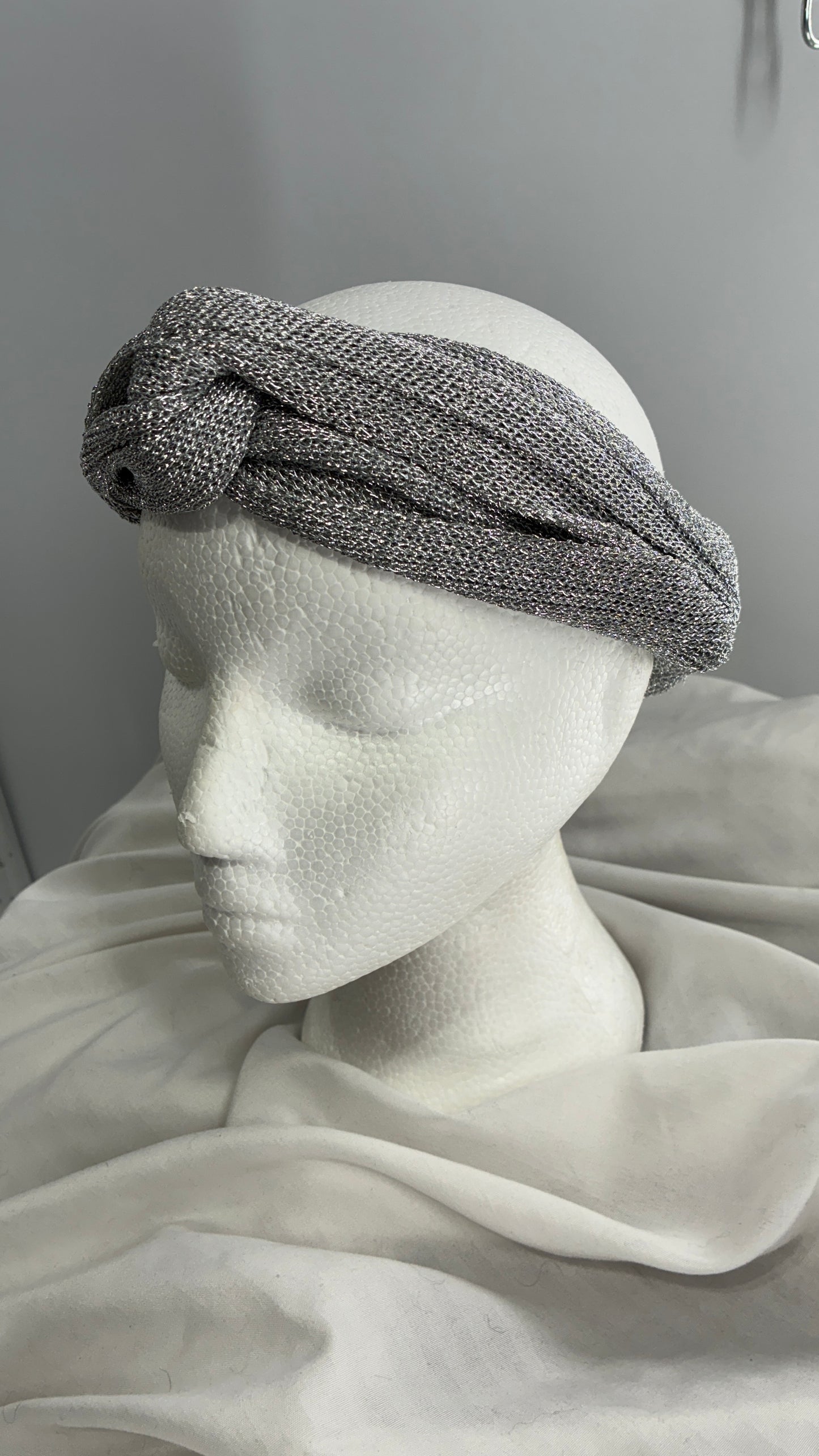 Free People Metallic Silver Mesh Headband