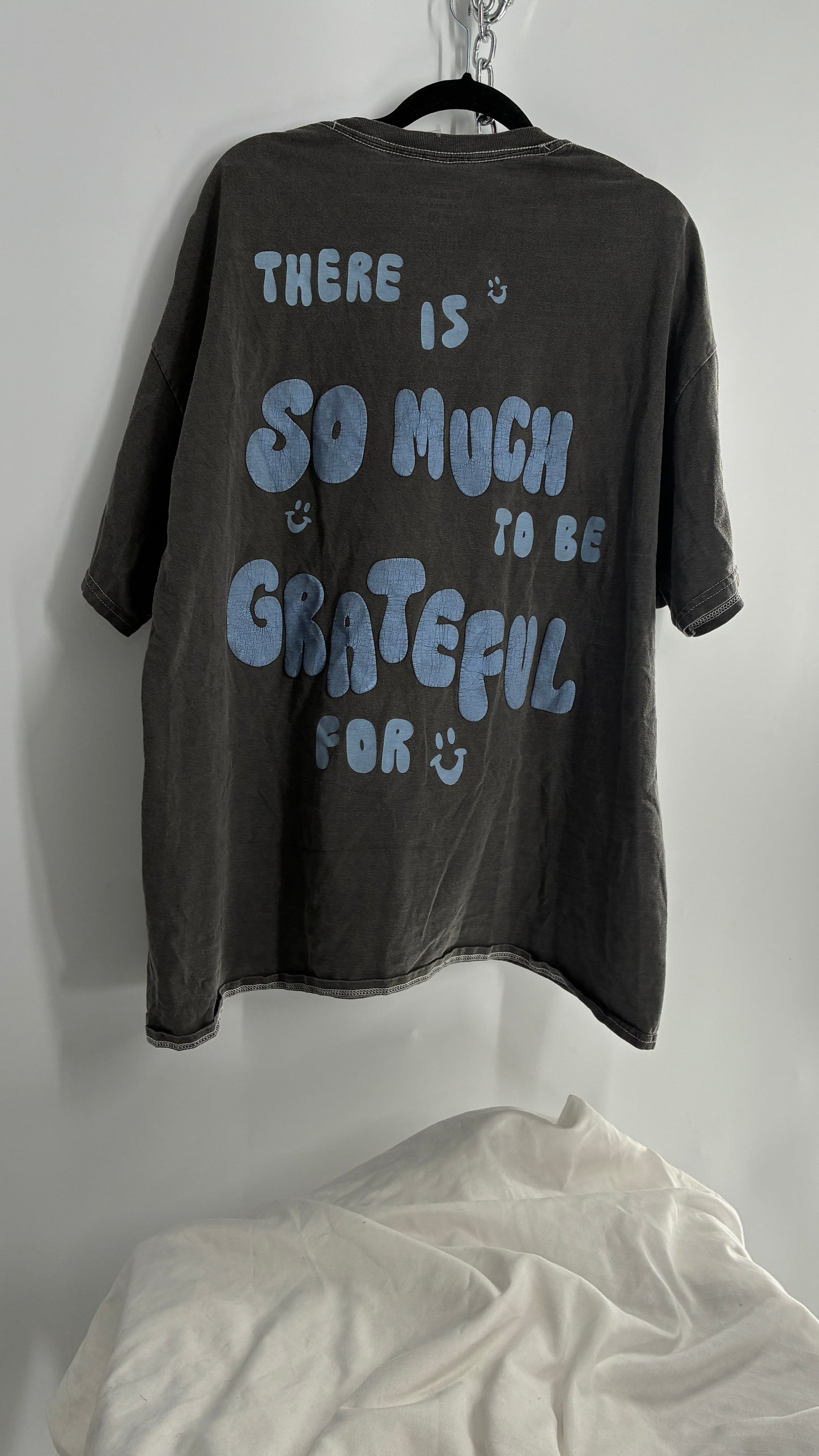 PACSUN Grey Oversized Puff Print T Shirt (XL)