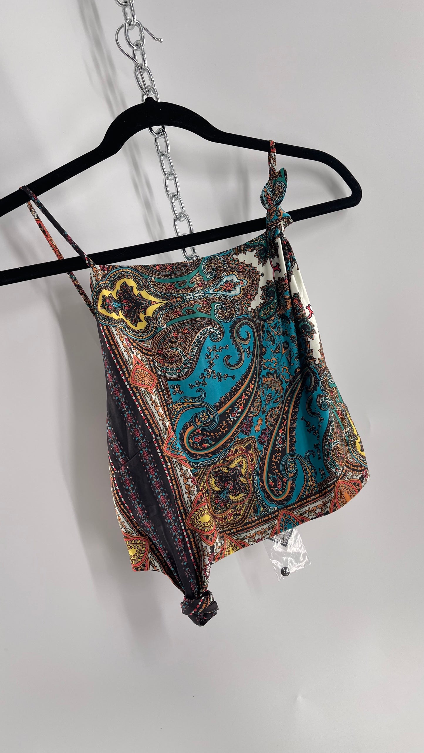 Intimately Free People Satin Paisley Crop with Knot Details (2)