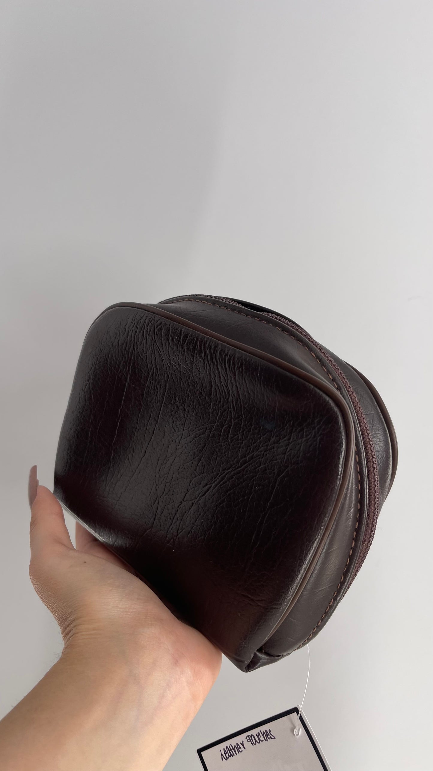 Vintage Dark Brown Leather Pouch
