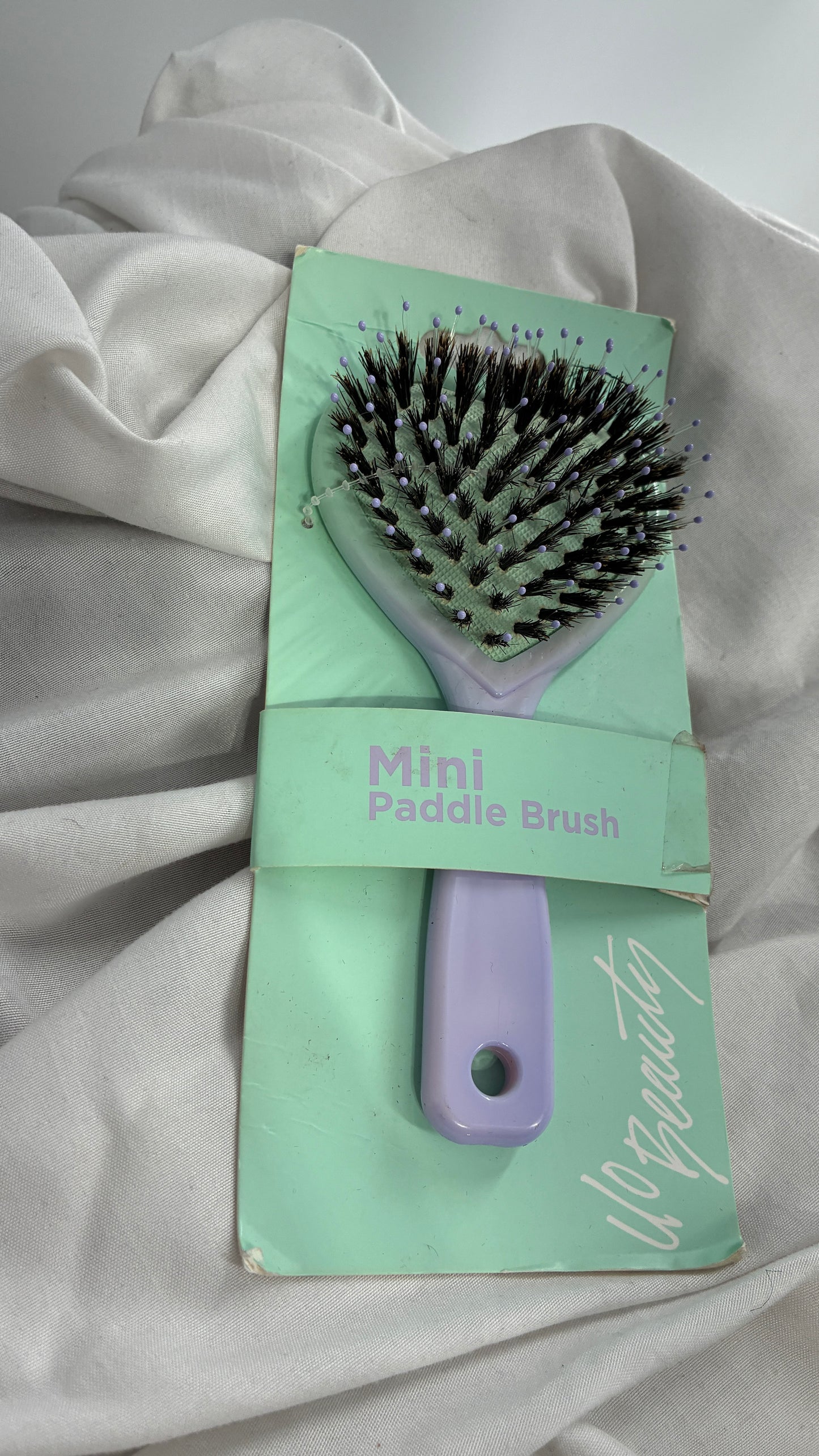 Urban Outfitters Teal/Purple Heart Paddle Brush